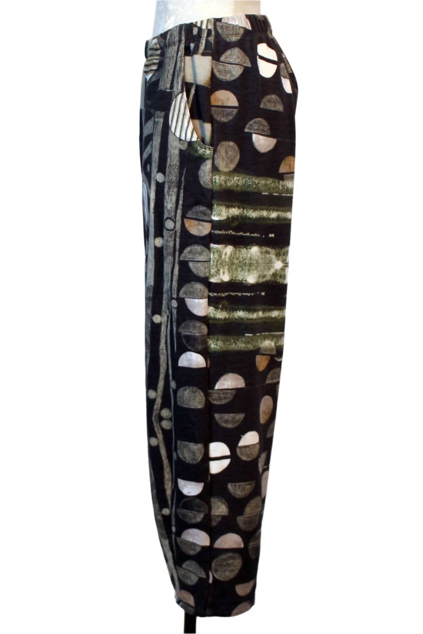 Women's Geometric Print Wide Leg Trouser Pant In Multi