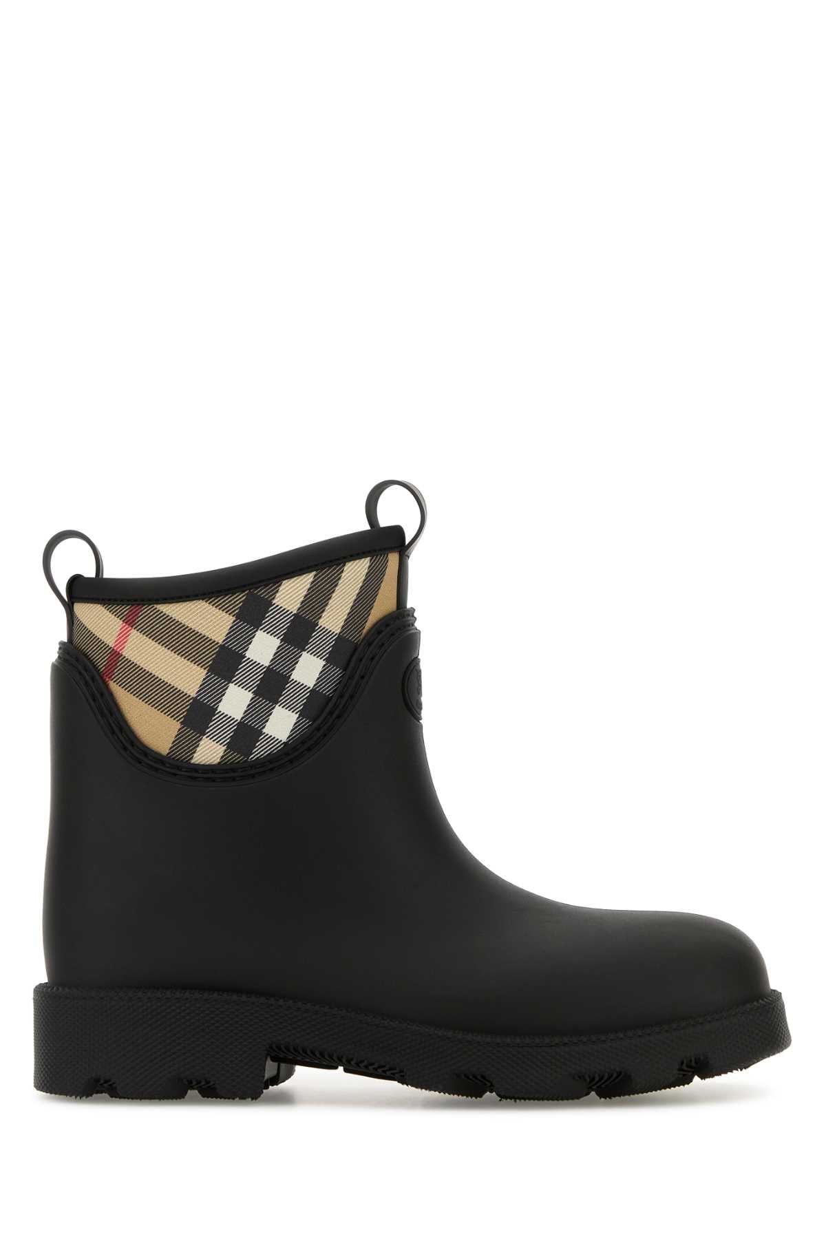Burberry Women Black Rubber Marsh Stamp Ankle Boots