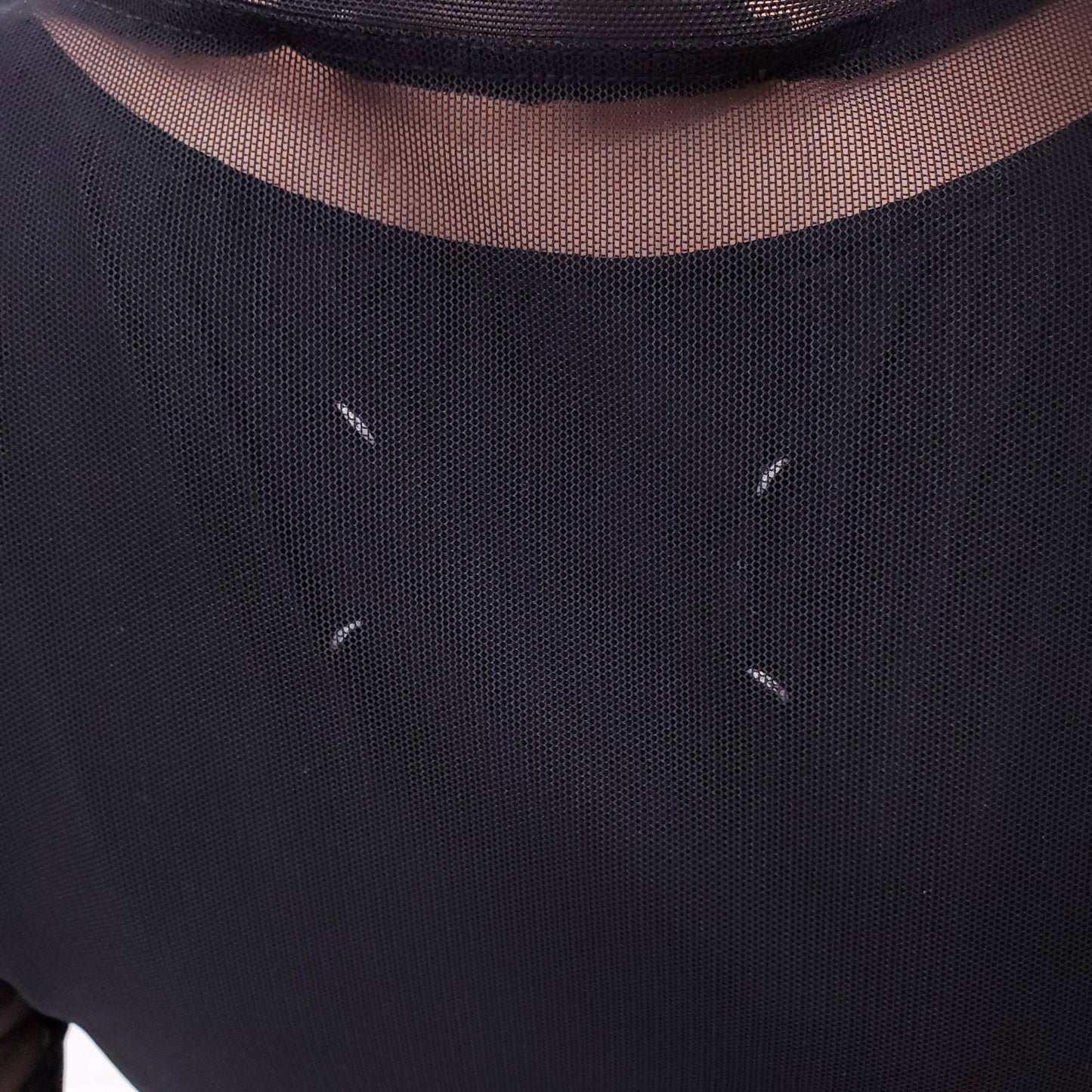 SID NEIGUM STRETCH MESH PEARL EMBELLISHED TOP - SIZE XS