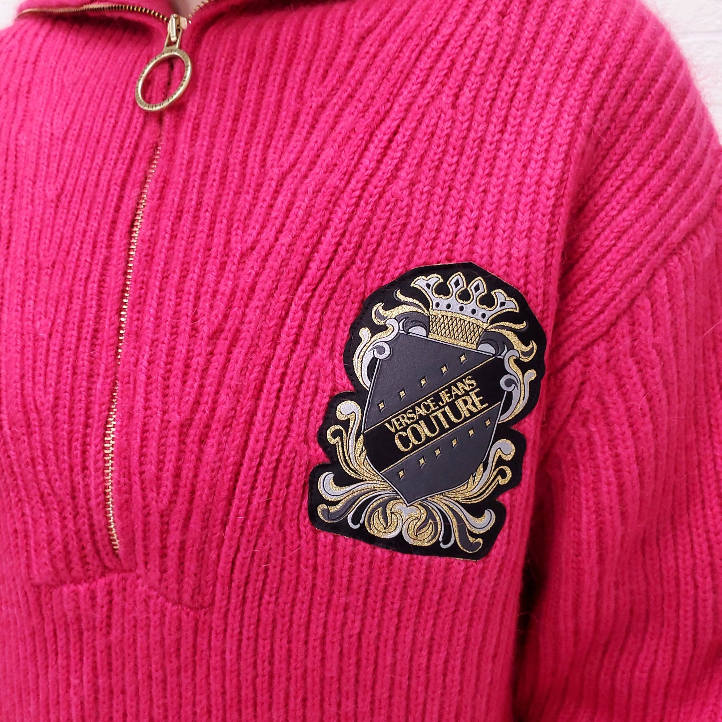 VERSACE JEANS COUTURE PINK SWEATER - SIZE L