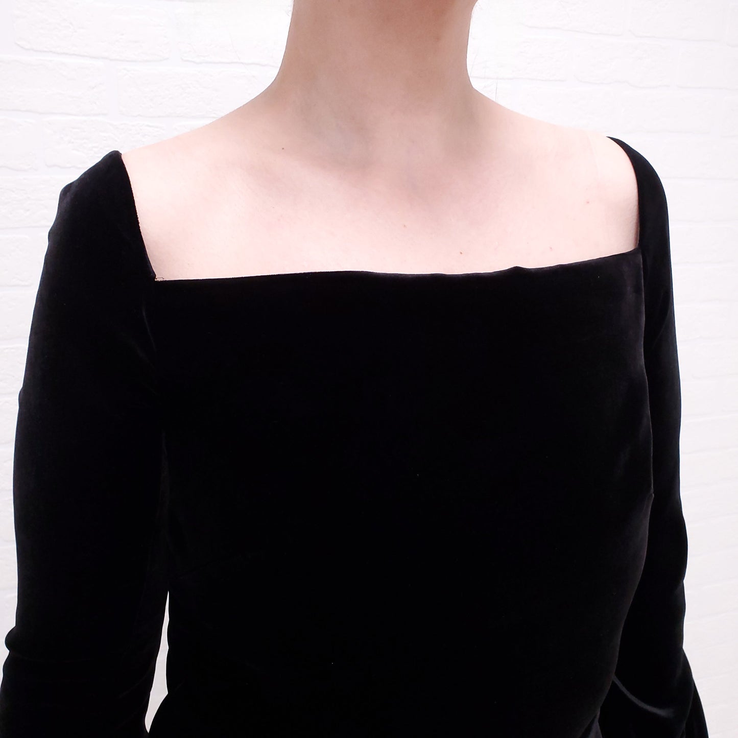 ROLAND MOURET BLACK JUMPSUIT WITH VELVET - SIZE 6