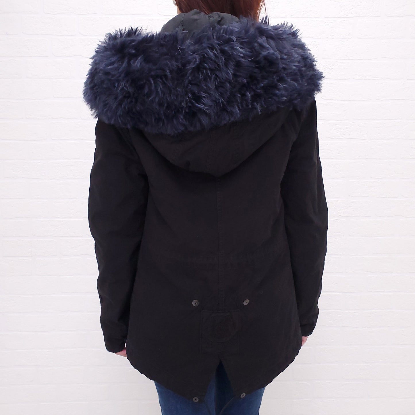 MR & MRS COAT WITH BLUE FUR - SIZE XS