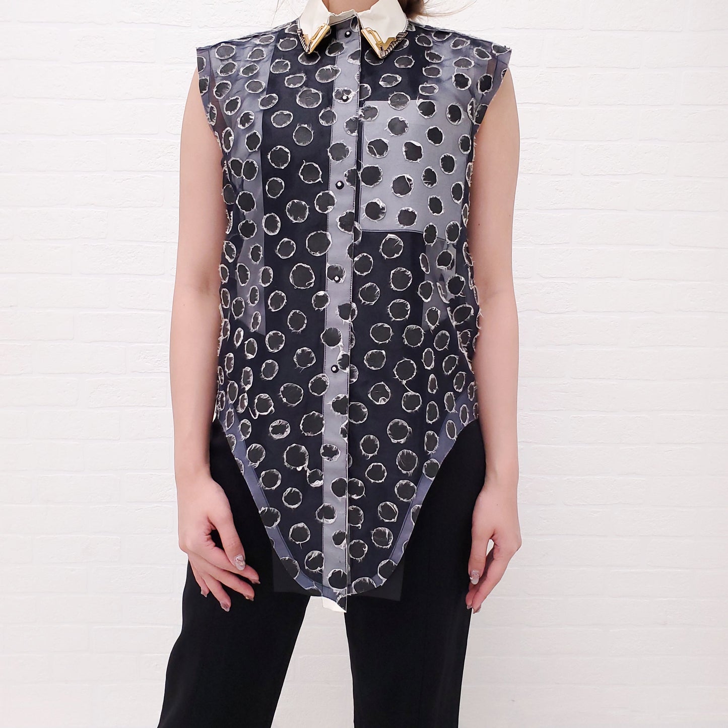 BALENCIAGA NICHOLAS GHESQUIERE 2011 RUNWAY BLOUSE - SIZE 38
