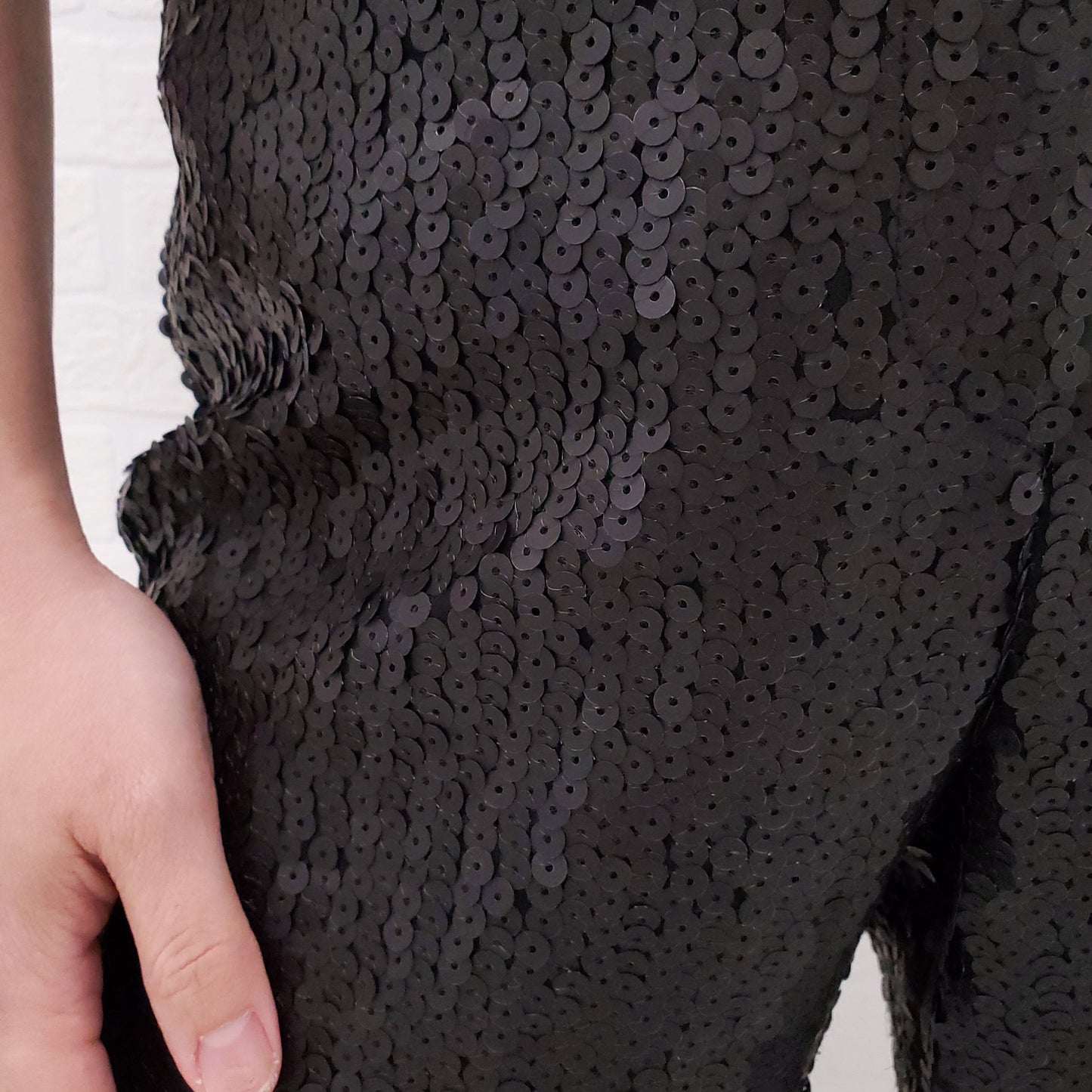 GIANNI VERSACE BLACK SEQUIN PANTS - SIZE 8