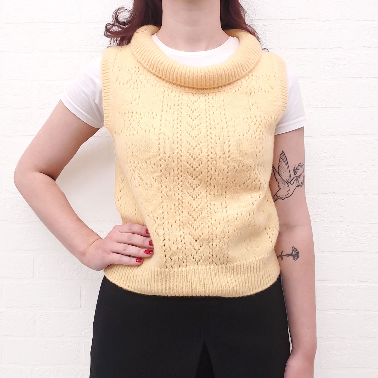 CELINE YELLOW CASHMERE SWEATER - SIZE L