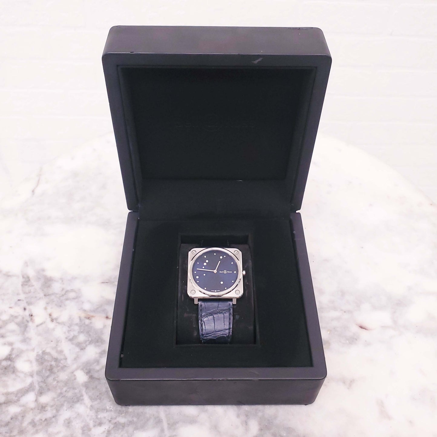 BELL & ROSS DIAMOND WATCH EAGLE QUARTZ 39MM CORDON BLEU