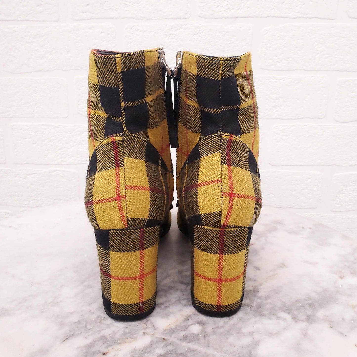 Nº21 YELLOW PLAID BOOTS - SIZE 37