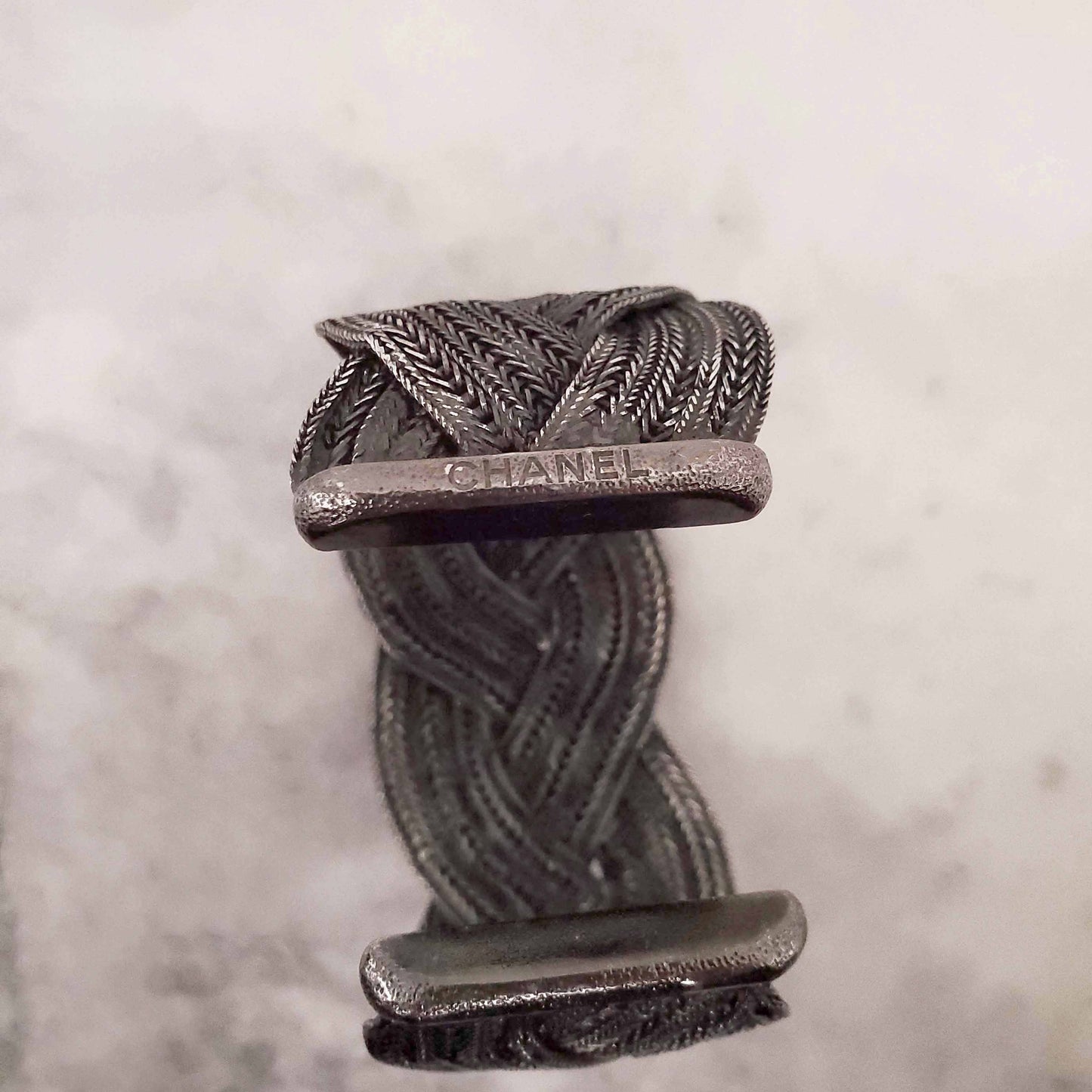 CHANEL GREY WOVEN CUFF