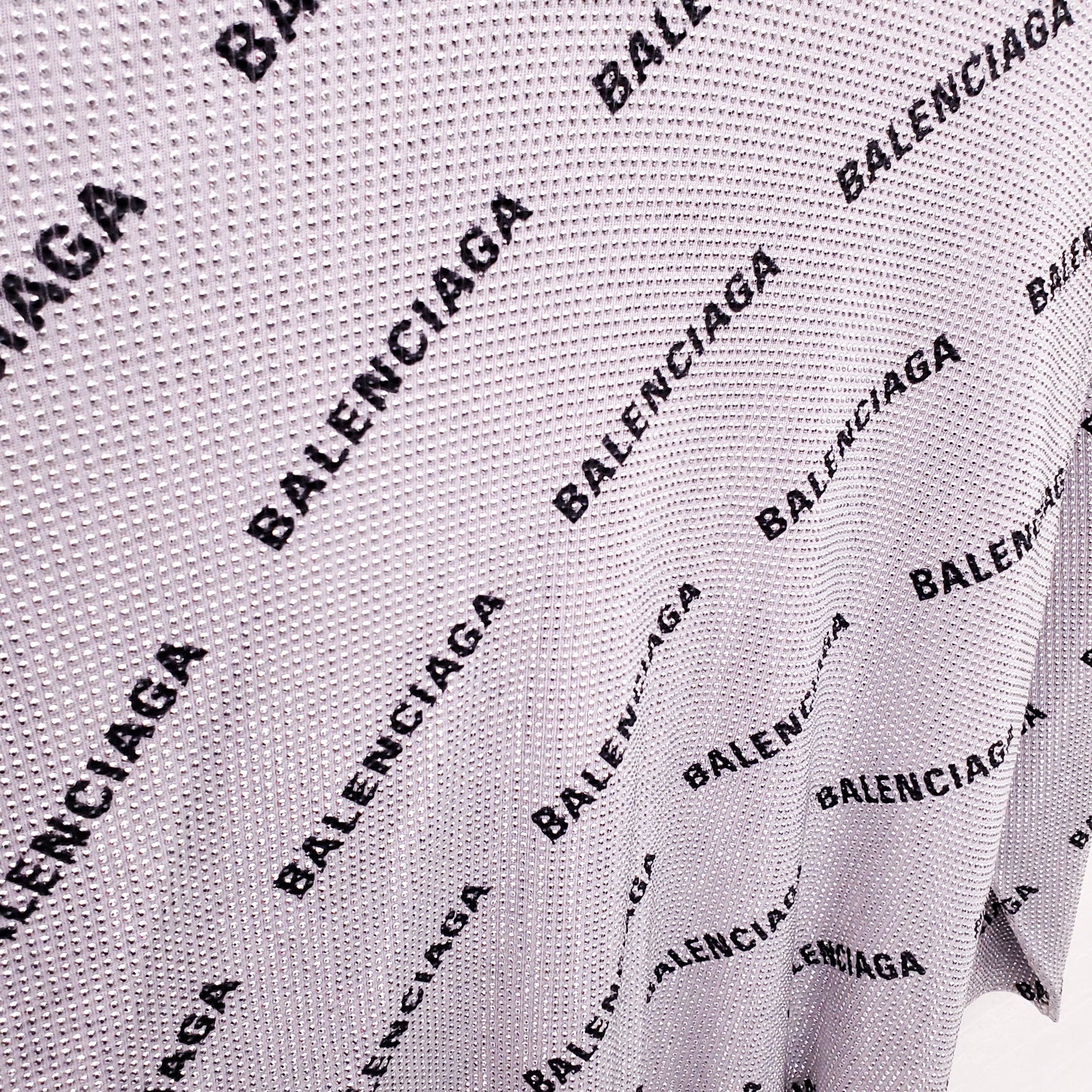 BALENCIAGA SILVER AND BLACK RHINESTONE LOGO TURTLENECK SWEATER - SIZE 2 (M)