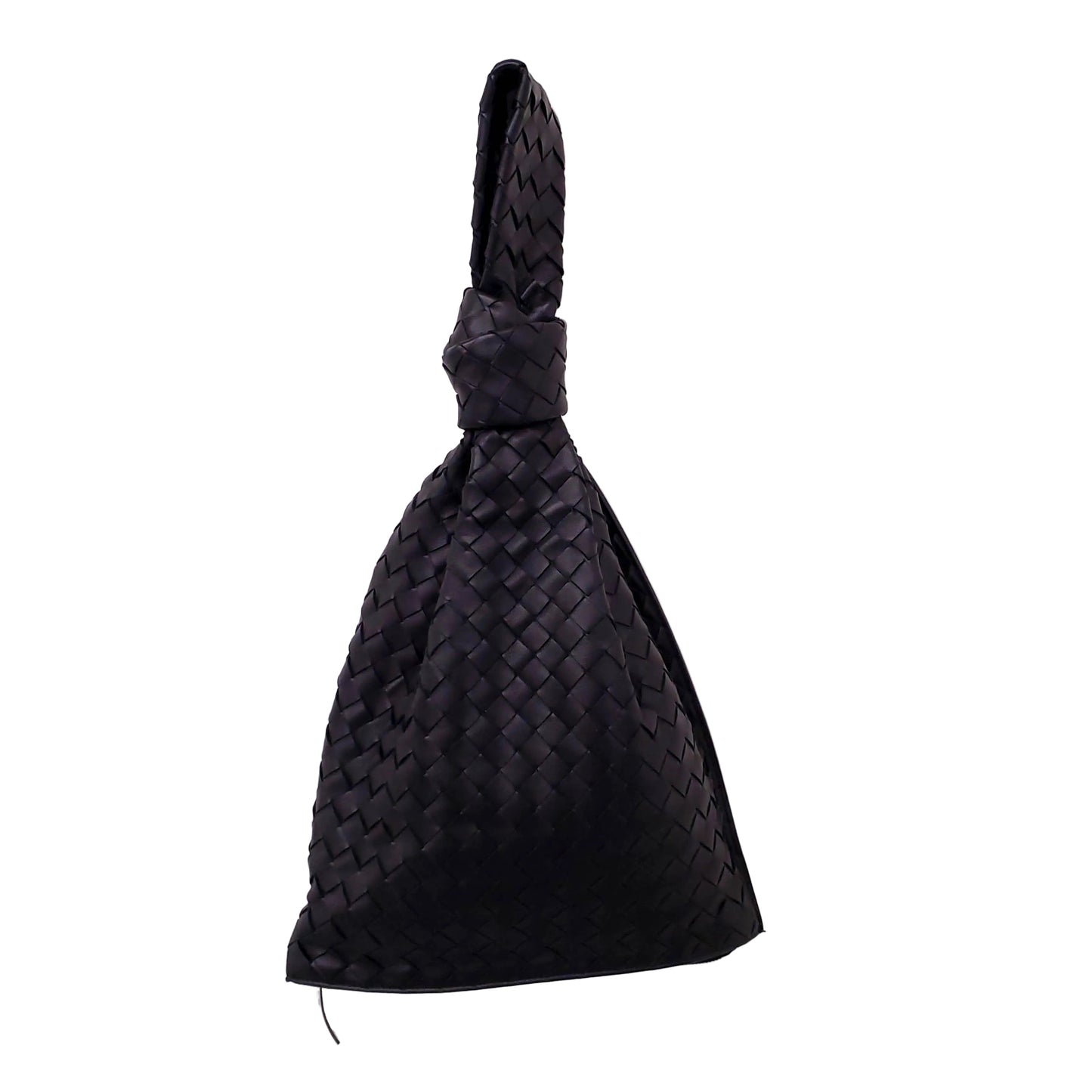 BOTTEGA VENETA BLACK WOVEN WRISTLET BAG