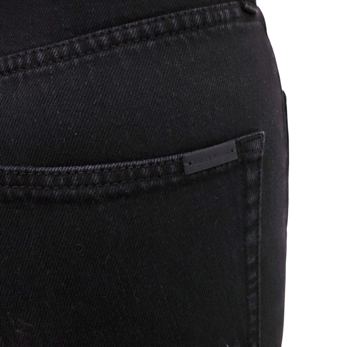SAINT LAURENT BLACK HIGH-WAISTED DENIM JEANS - SIZE 26