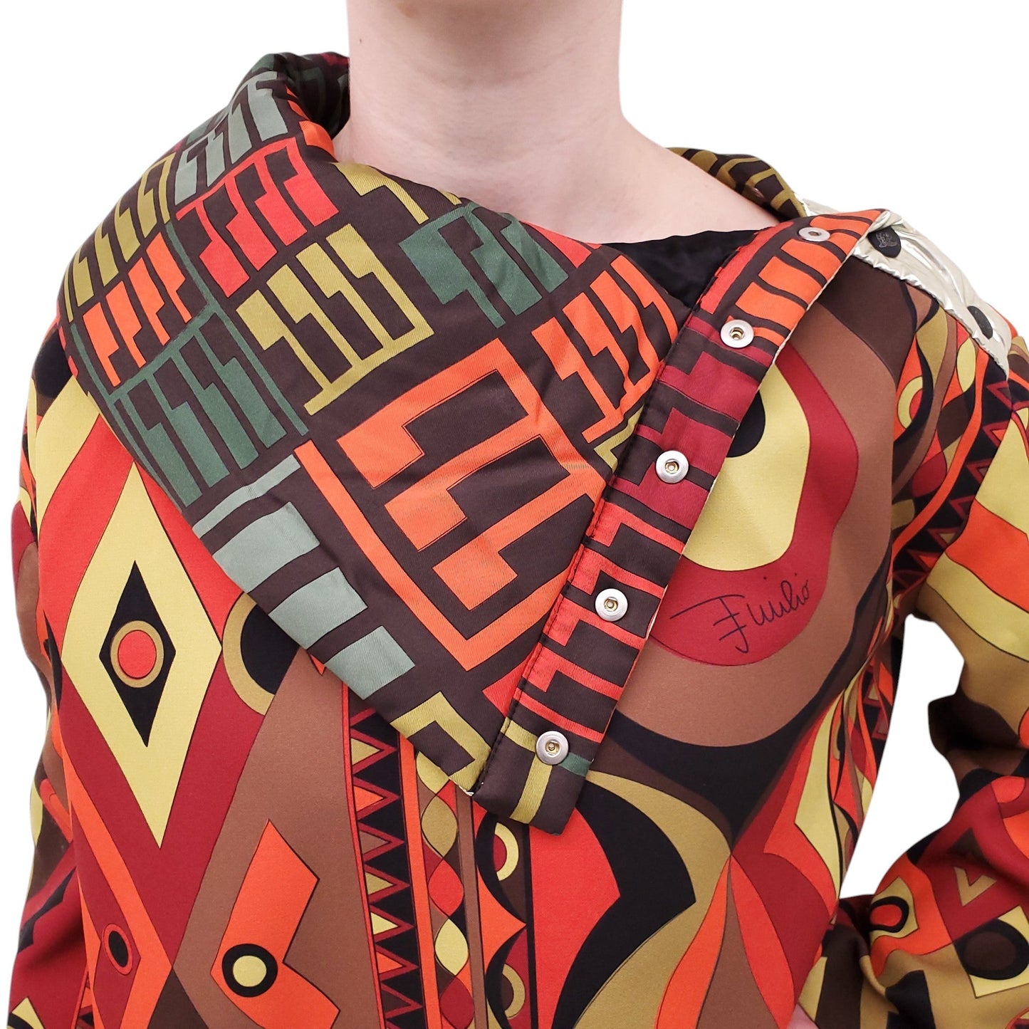 EMILIO PUCCI CREPE AND SATIN OVERCOAT DRESS - SIZE 38 (OVERSIZED)