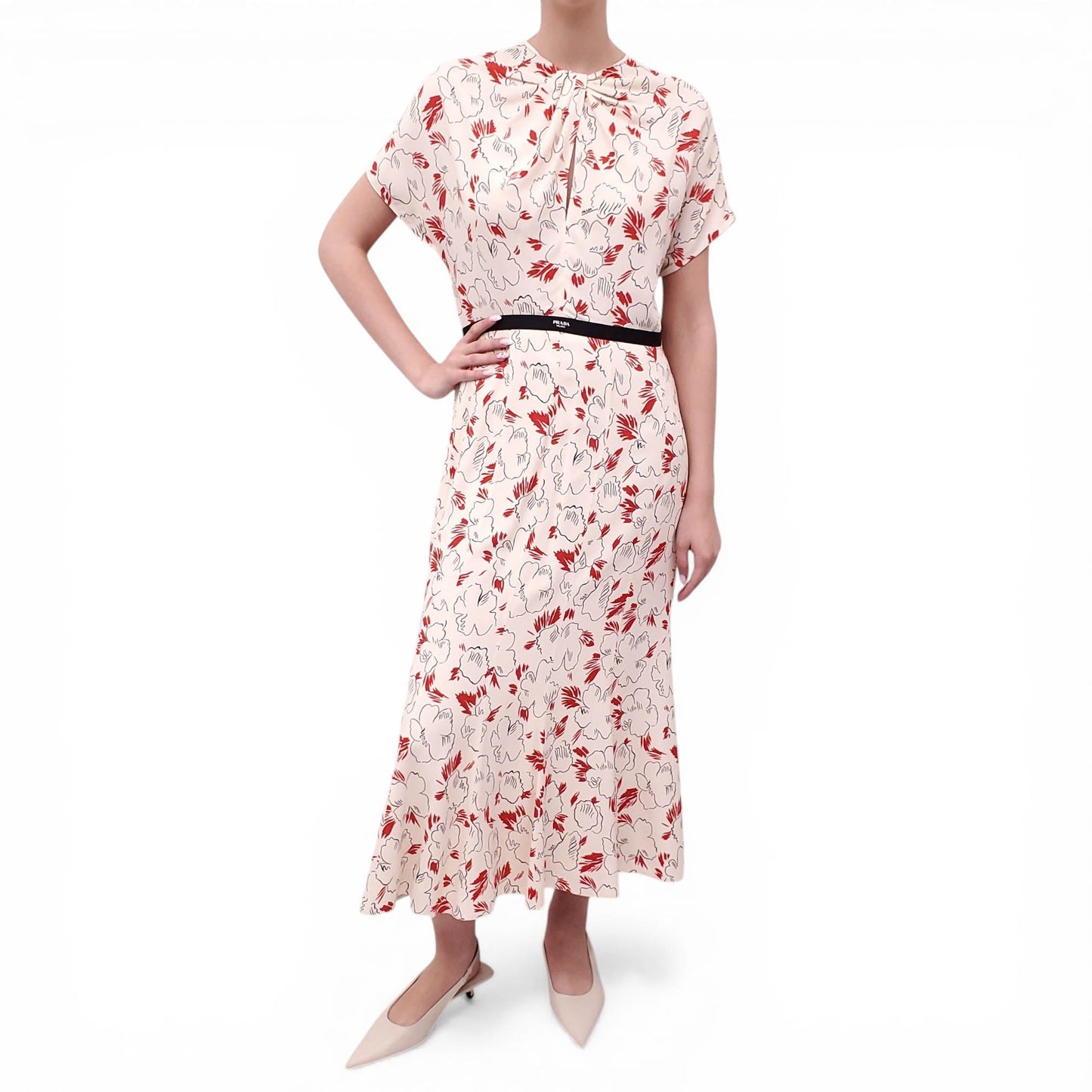 PRADA PRIMULA PRINTED SABLE DRESS - SIZE 44