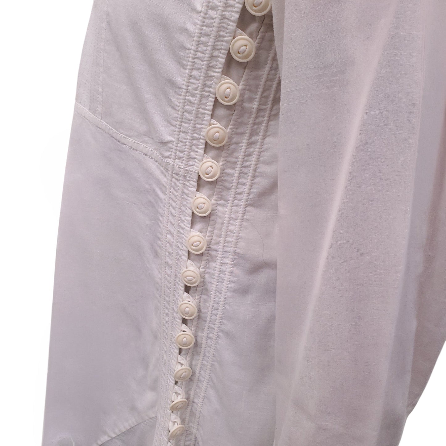 CHLOÉ WHITE COTTON BLOUSE WITH SIDE BUTTONS - SIZE 36