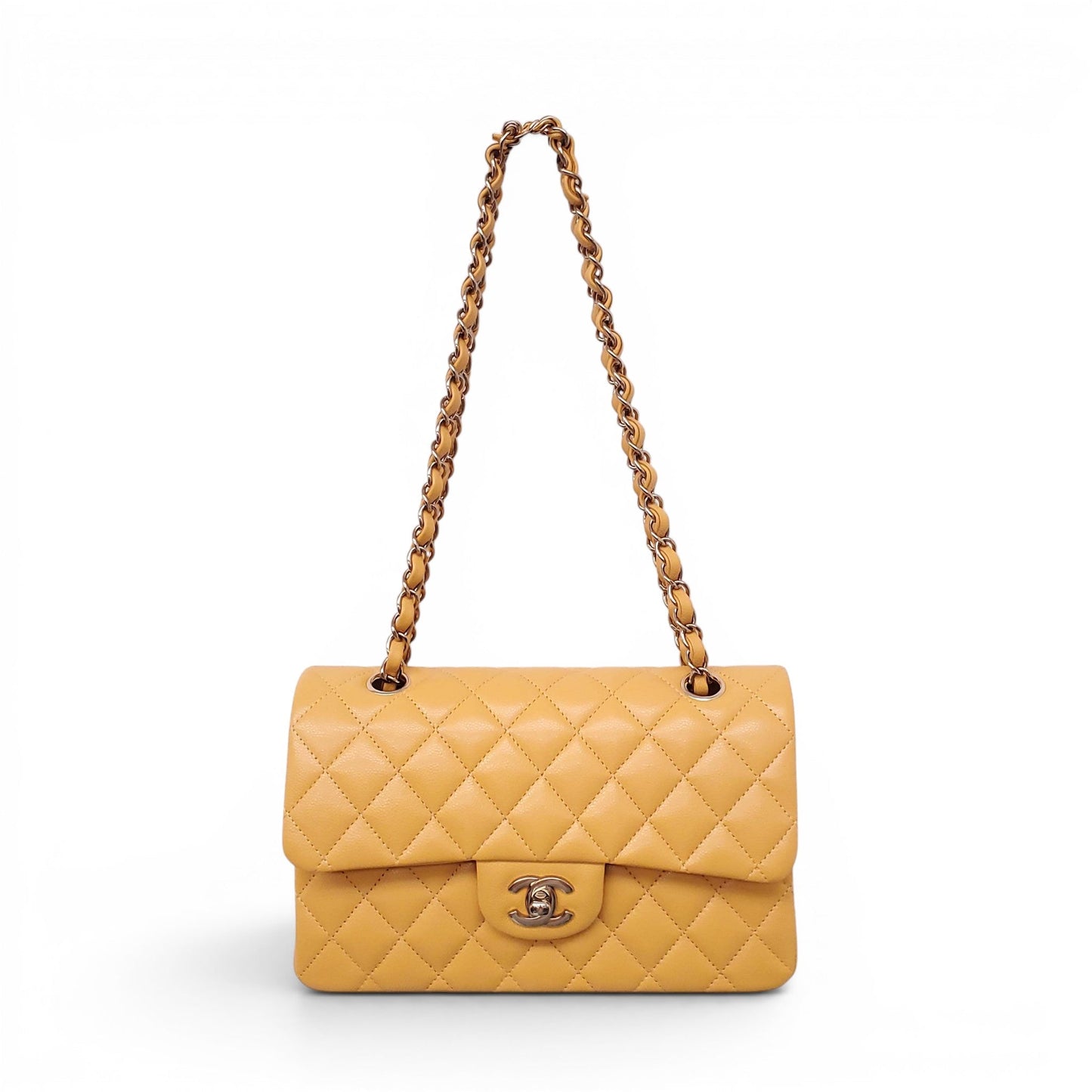 CHANEL MARIGOLD CAVIAR LEATHER CLASSIC DOUBLE FLAP BAG
