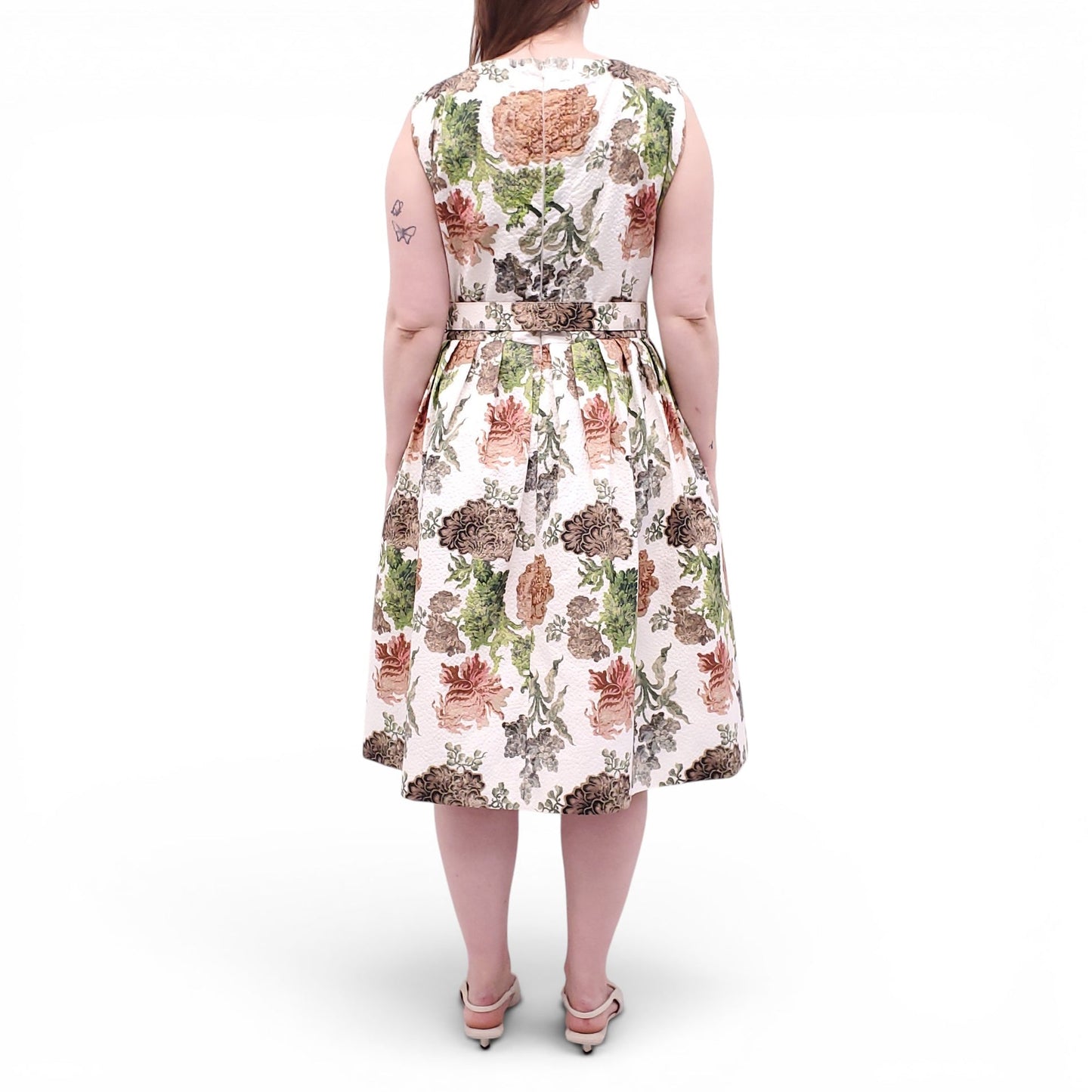 ANDREW GN FLORAL DRESS WITH BELT - SIZE 44