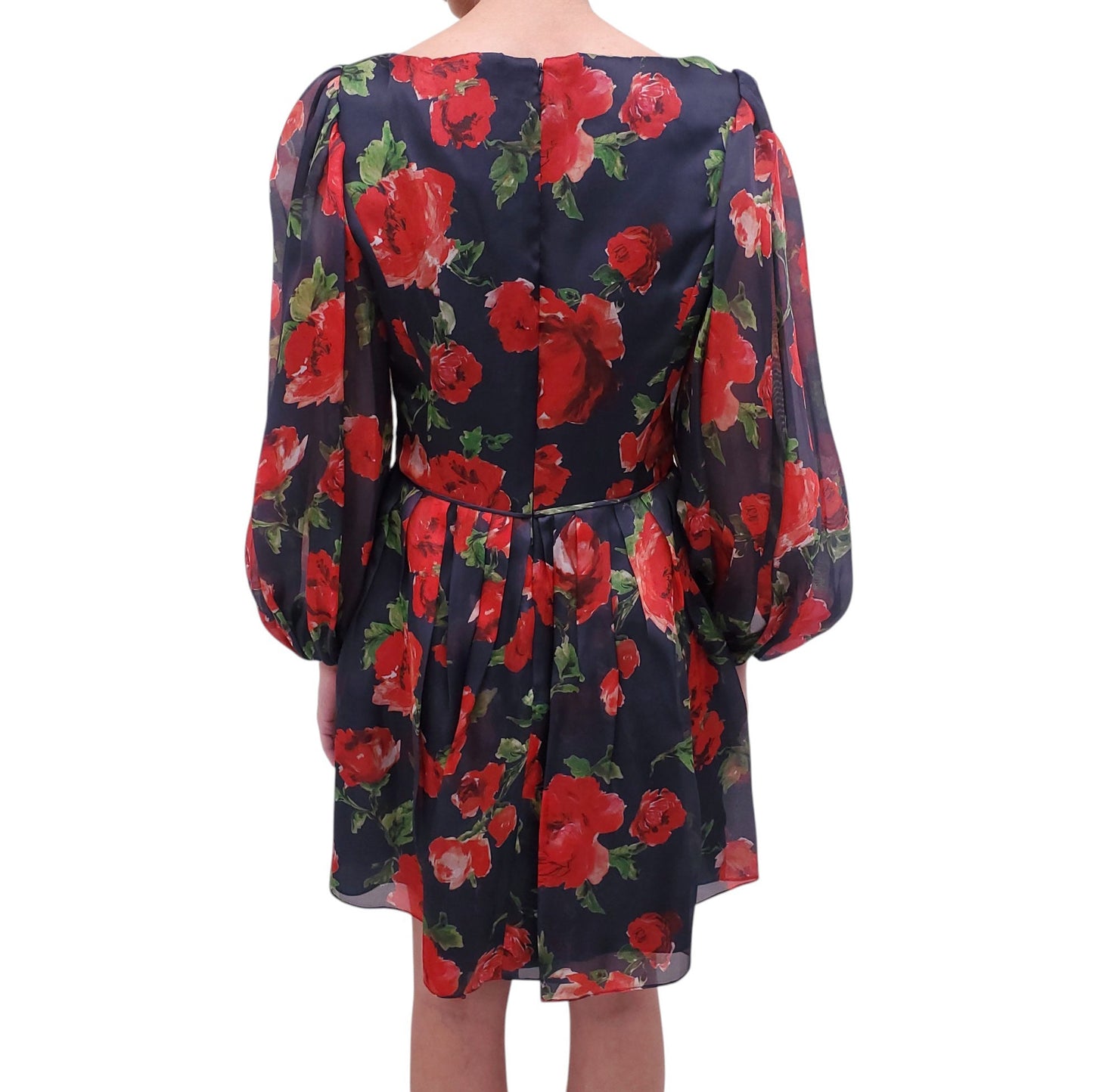 CAROLINA HERRERA ROSE PATTERNED MINI DRESS - SIZE 8