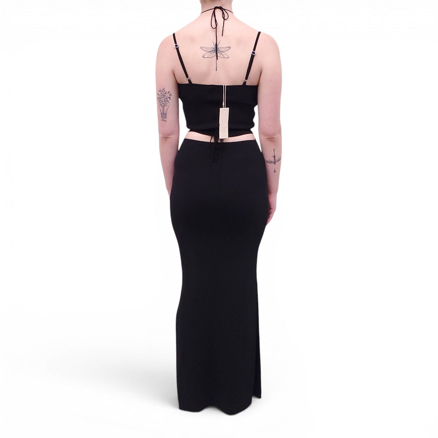 AYA MUSE BLACK 2-PIECE KNIT SKIRT SET - SIZE S