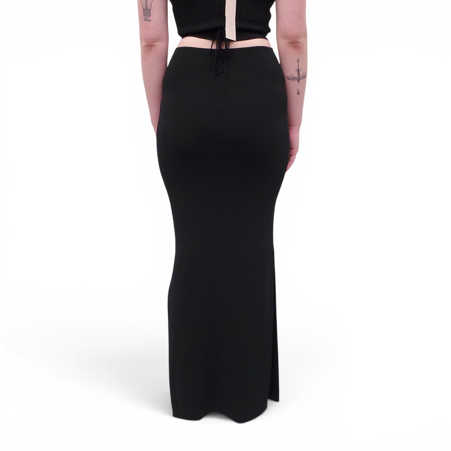 AYA MUSE BLACK 2-PIECE KNIT SKIRT SET - SIZE S