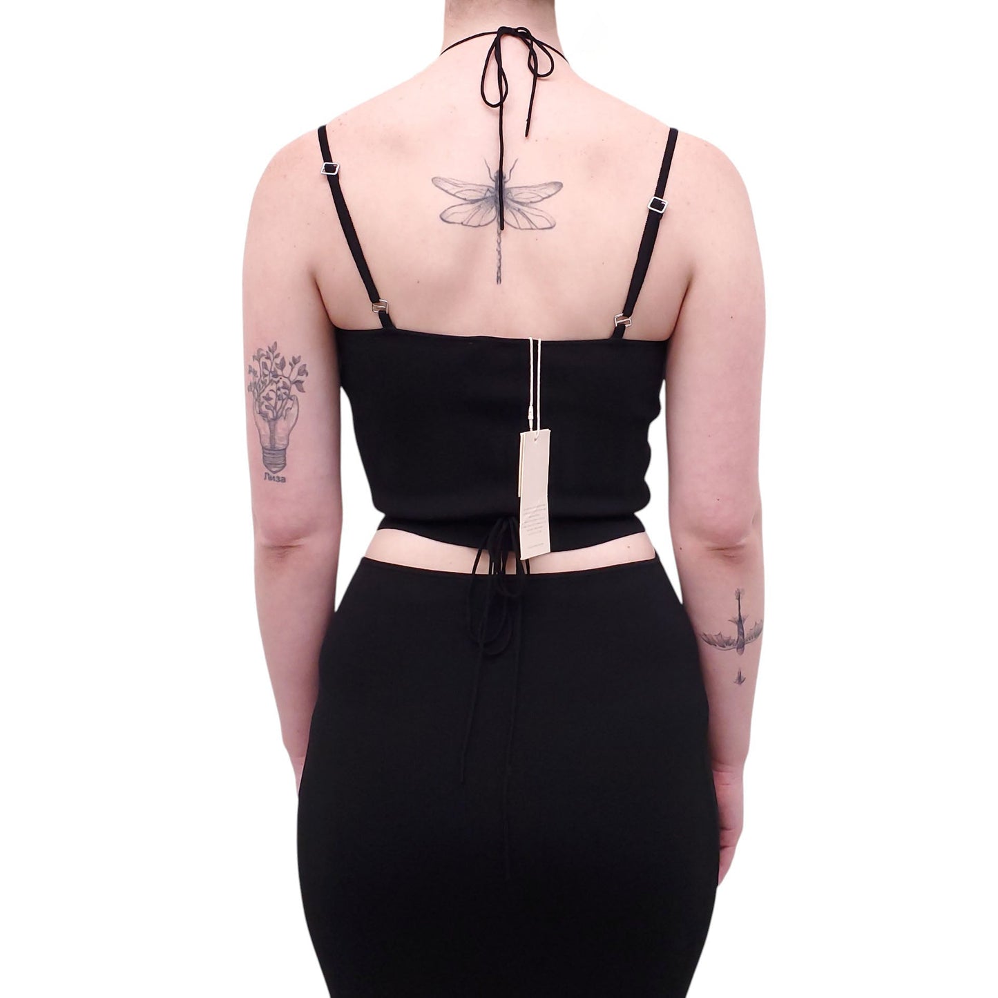 AYA MUSE BLACK 2-PIECE KNIT SKIRT SET - SIZE S
