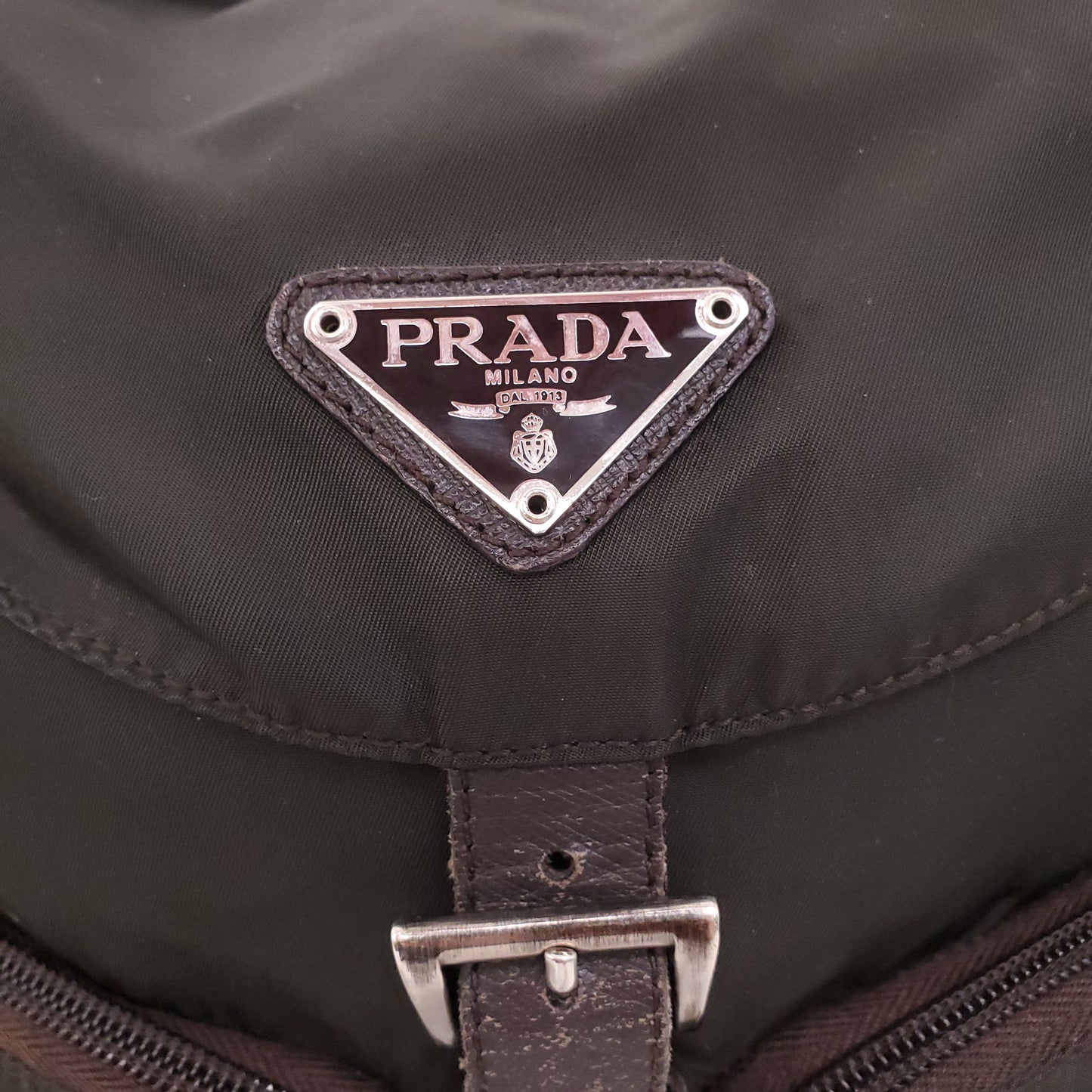 PRADA GREEN NYLON BACKPACK