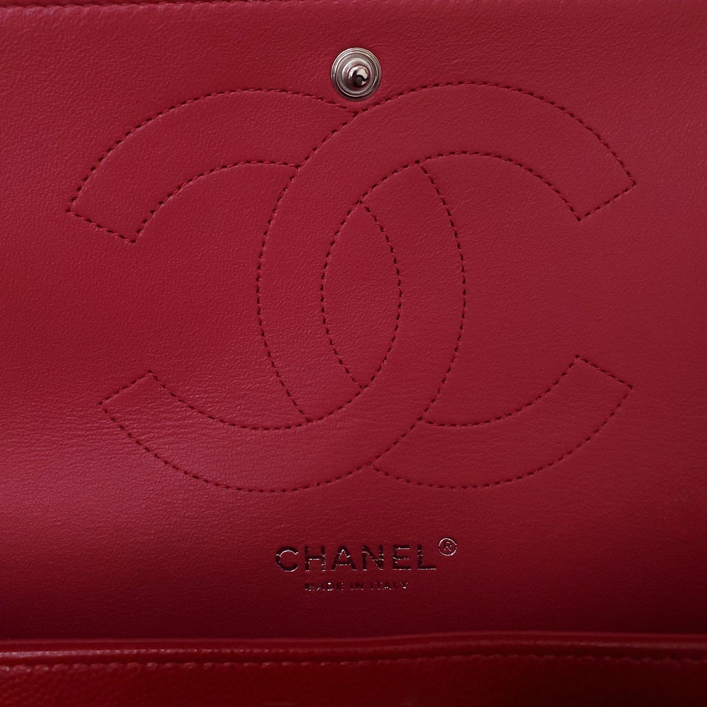 CHANEL RED CAVIAR LEATHER FLAP BAG