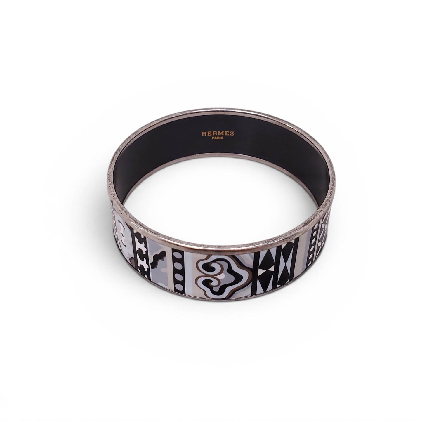 HERMÈS LARGE PATTERNED BANGLE - SIZE 70