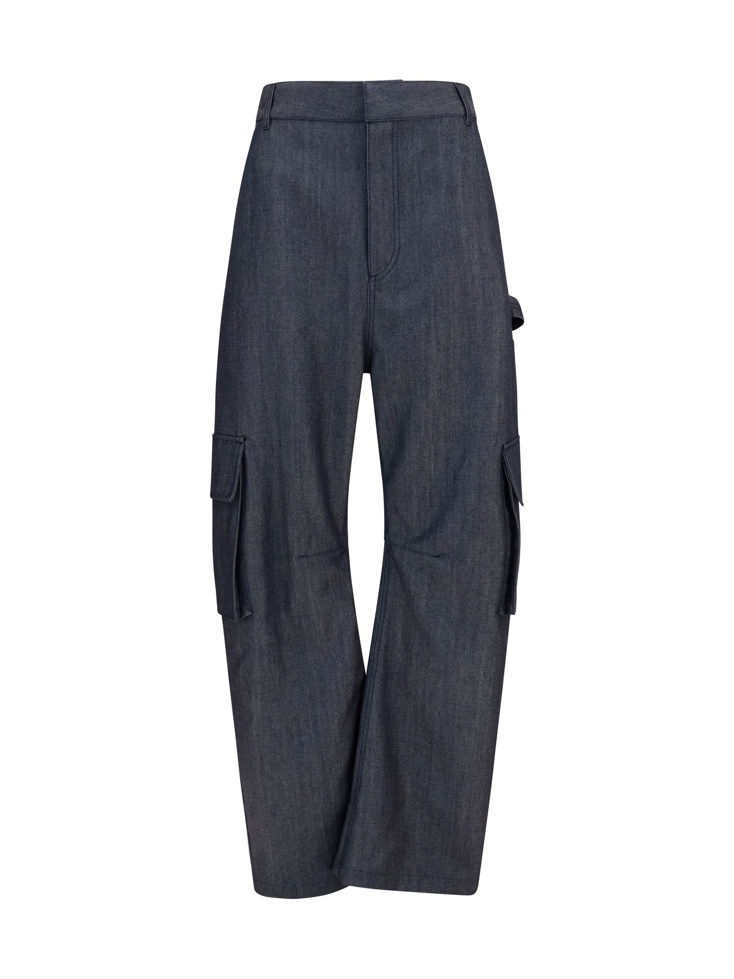 Balenciaga Women Denim Print Cargo Pants