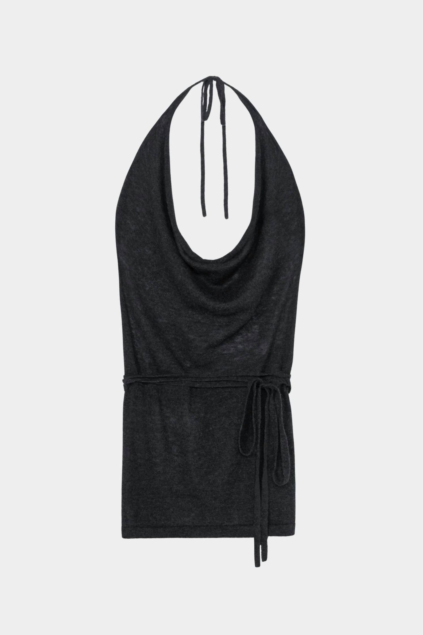 Merino Wool Tie Top In Anthracite