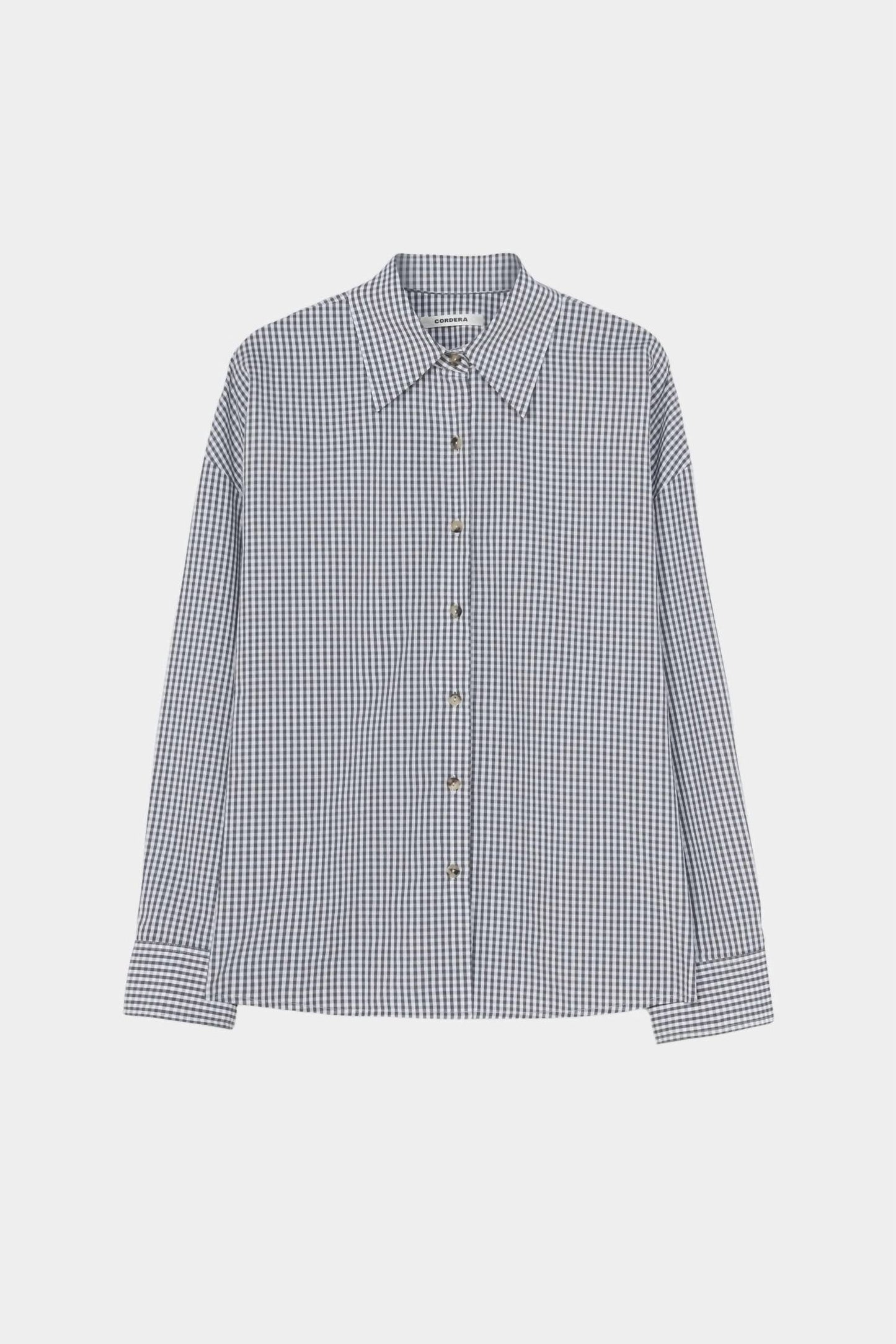 Oversized Vichy Shirt In Grey