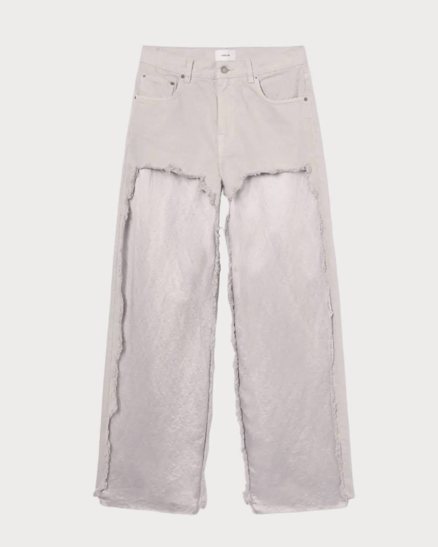 Bonnie Satin Bull Jean In Ice Grey