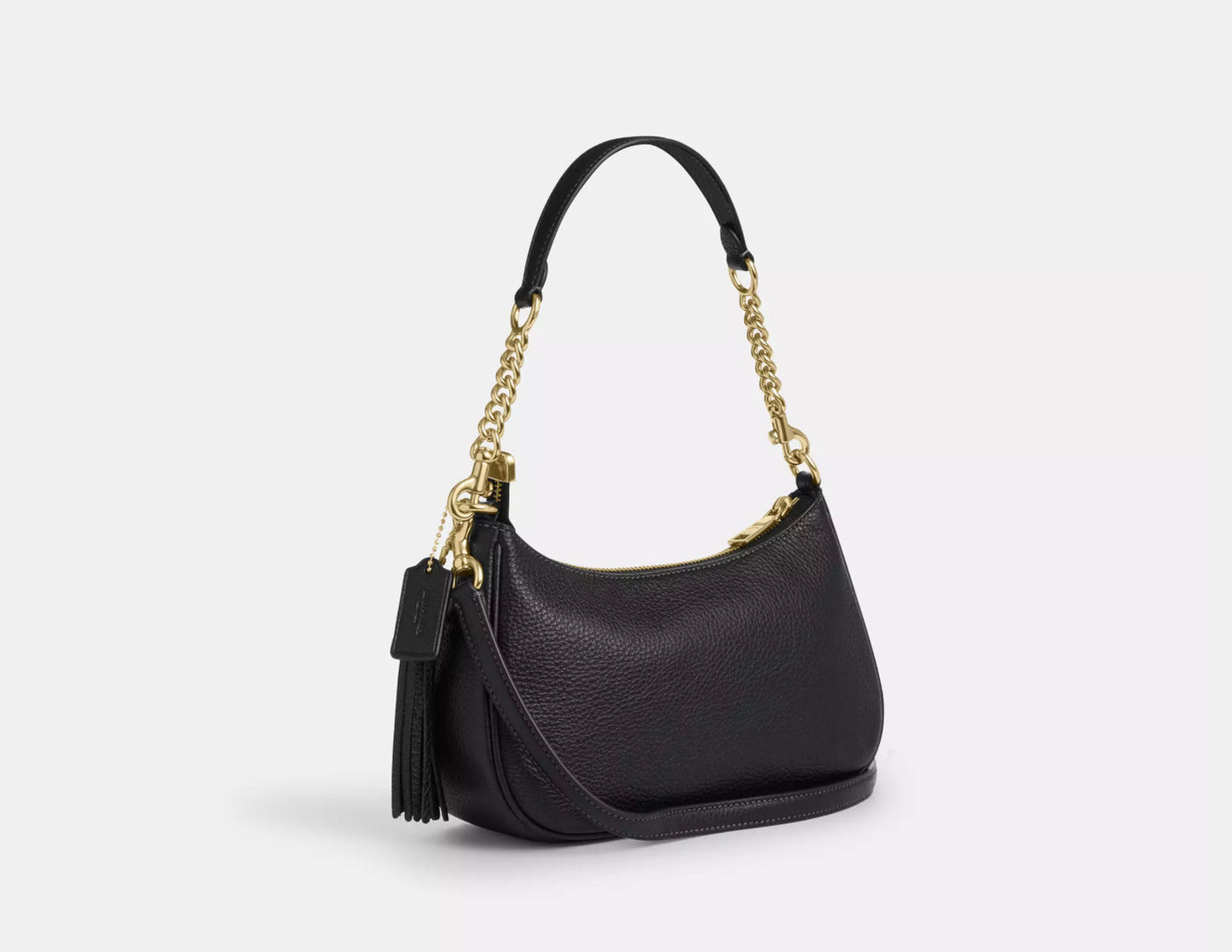 NWT Coach Leather Teri Shoulder Bag With Rivets In Black