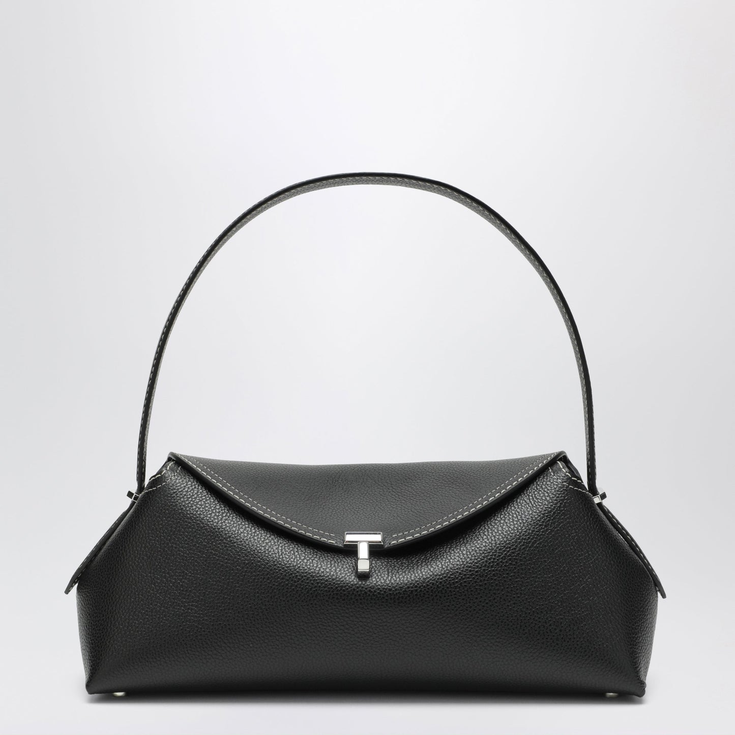 Toteme T-Lock Bag In Black Grained Leather Women