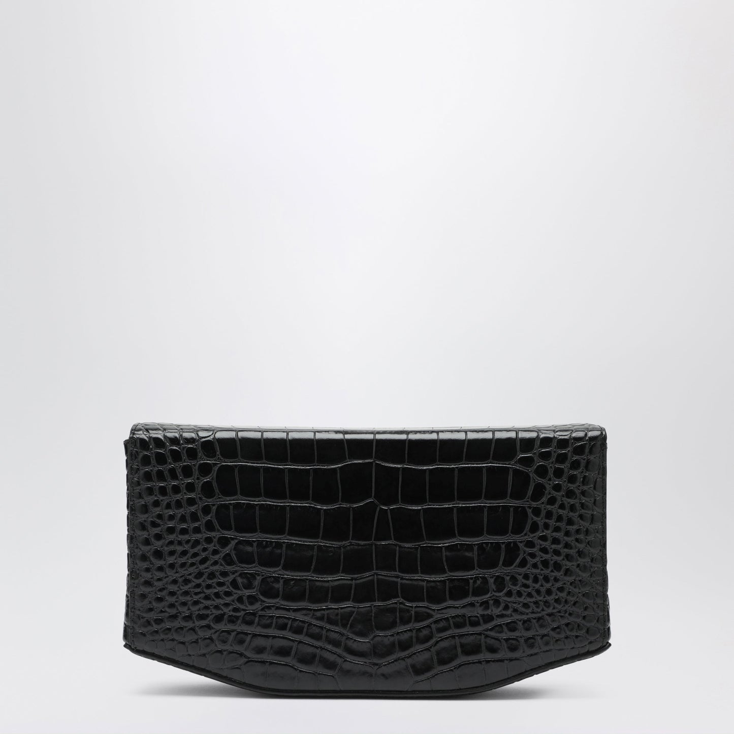 Toteme Clip Croc-Embossed Leather Shoulder Bag In Black Women