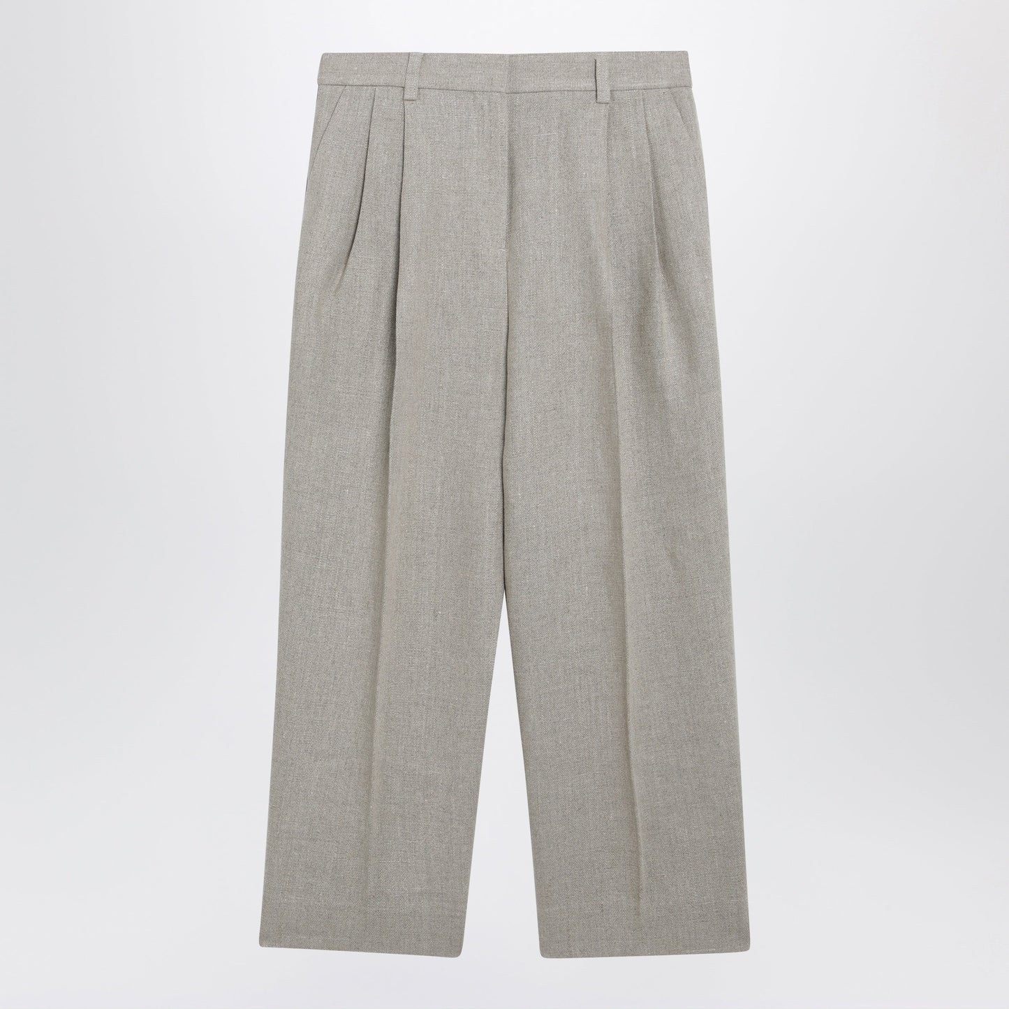 Toteme Beige High-Waisted Linen Shorts Women