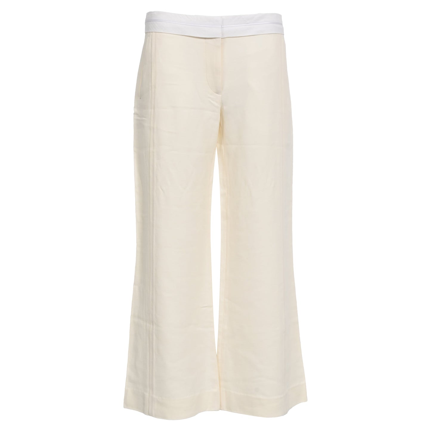 Victoria Beckham Flared Pants in White Wool