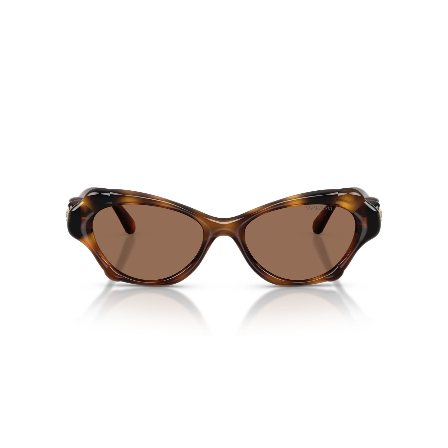 0Sk6050 Tortoiseshell Cat-Eye Sunglasses with Gold Emblem