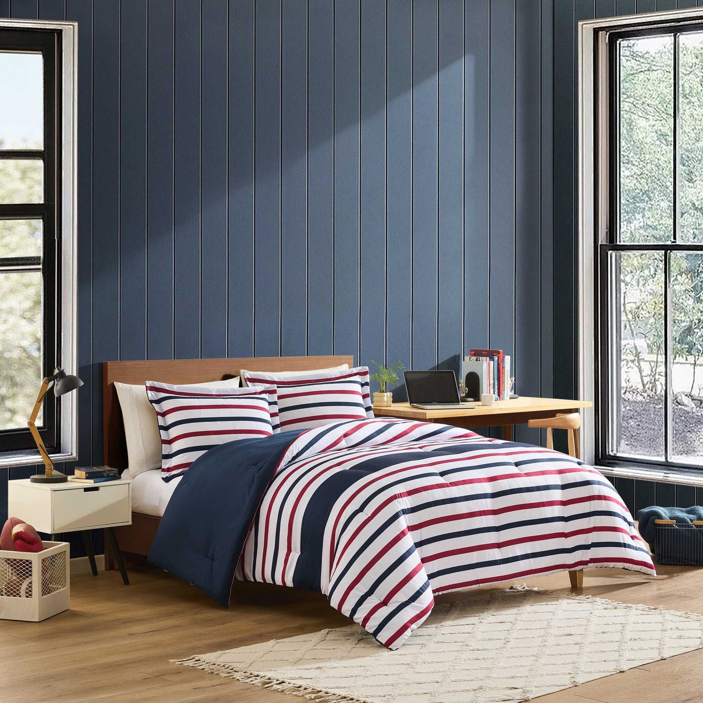 Nautica Clove Hitch Stripe Blue King Comforter Set