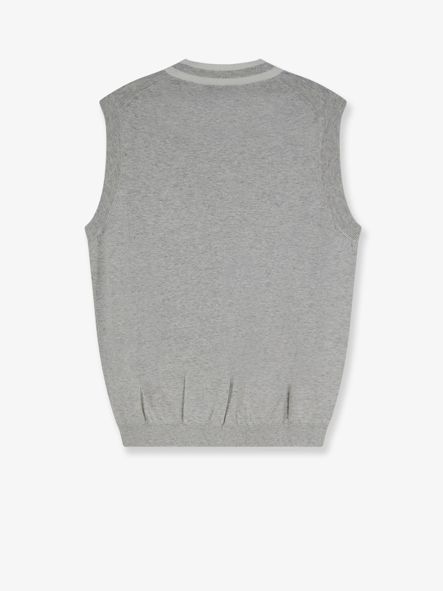 Brunello Cucinelli Men Cotton Vest With Front Logo Patch