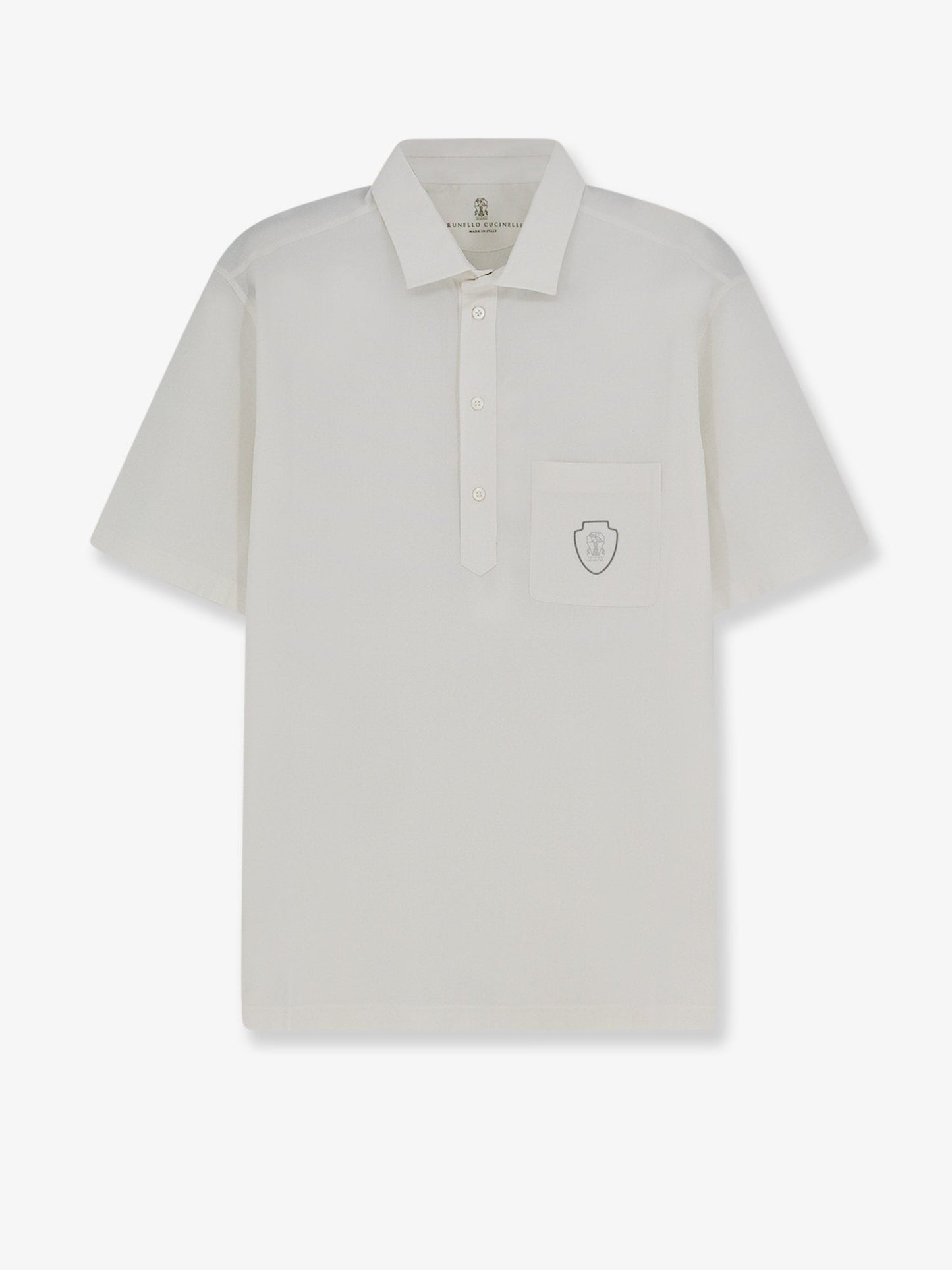 Brunello Cucinelli Men Virgin Wool Polo Shirt With Front Logo Patch