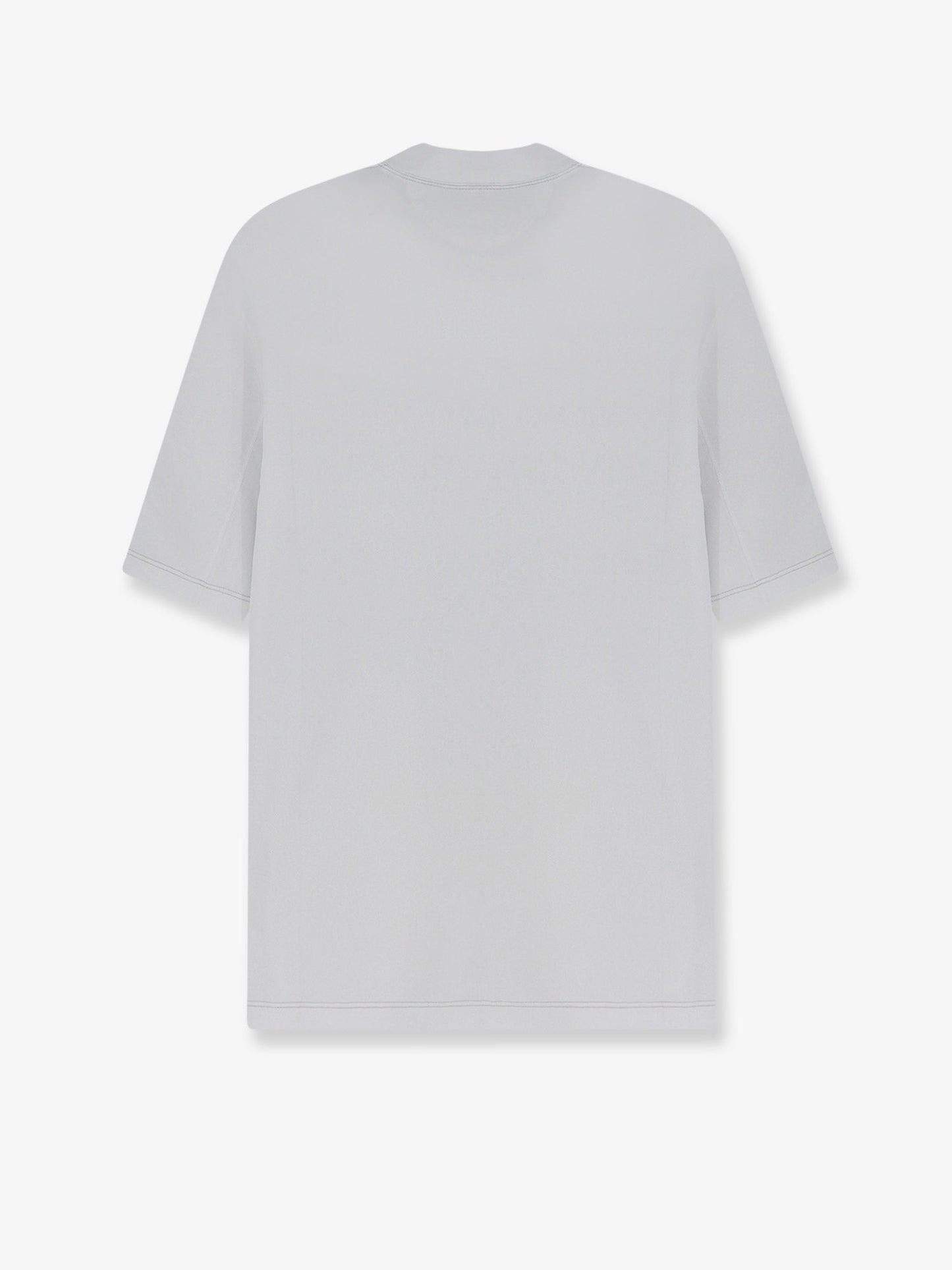 Brunello Cucinelli Men Technical Fabric T-Shirt With Front Logo Patch