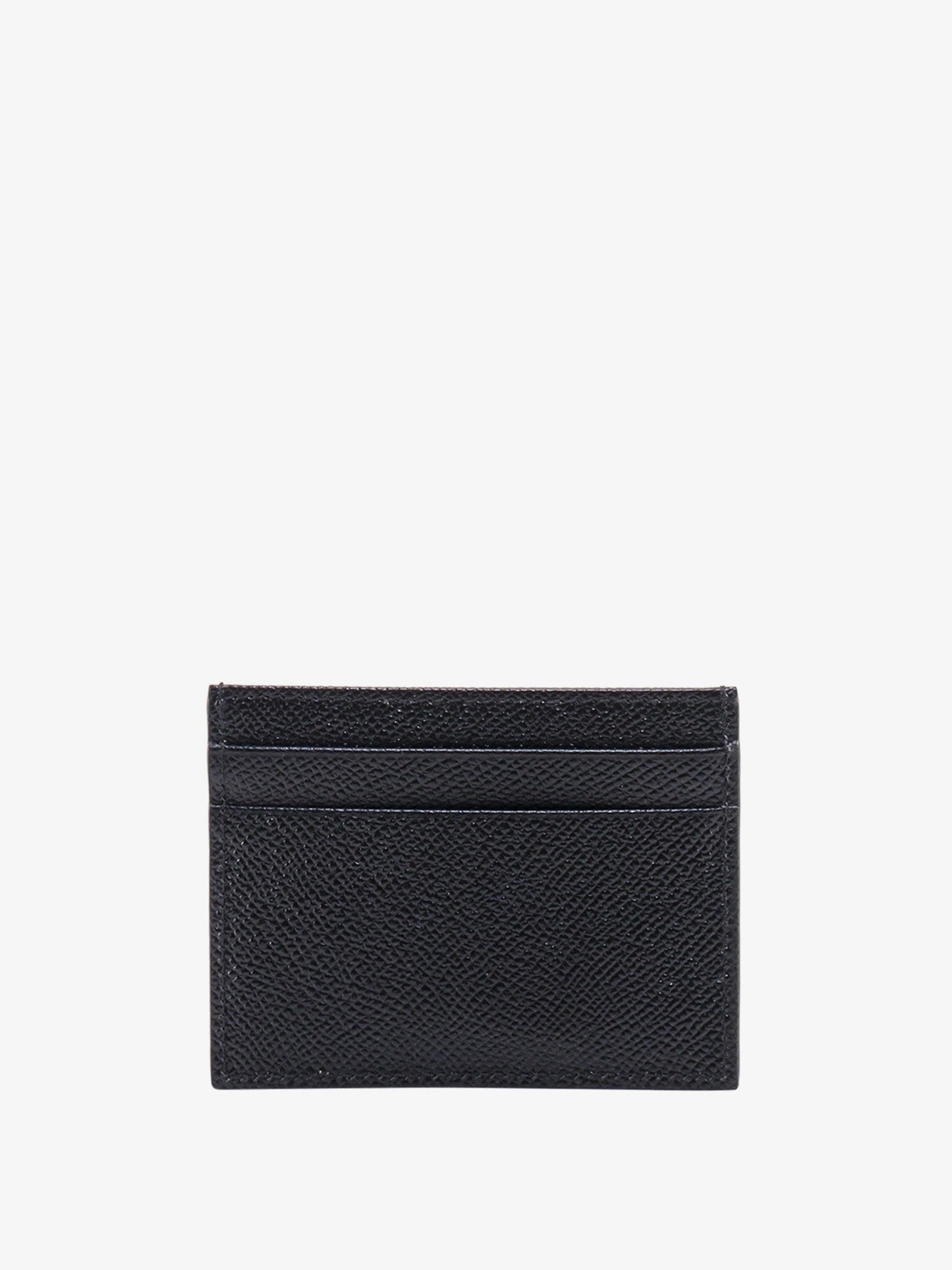 Dolce & Gabbana Men Leather Card Holder With Metal Logo Tag