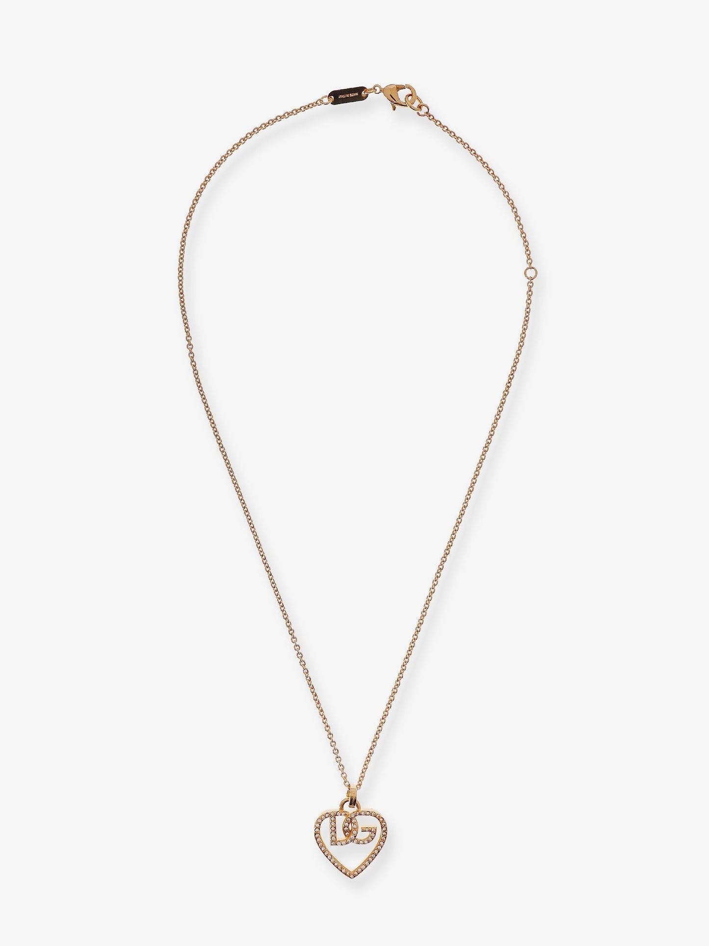 Dolce & Gabbana Women Gold Brass Necklace With Rhinestones