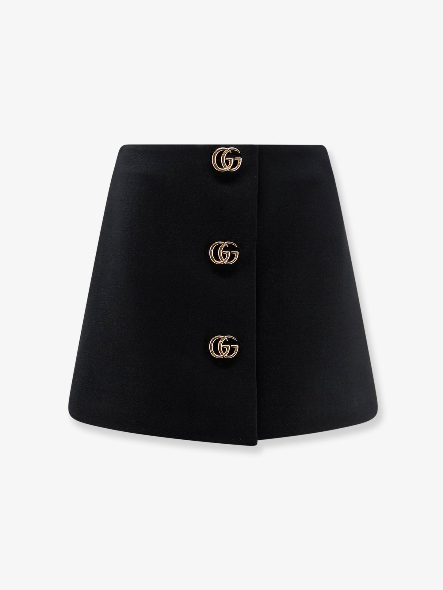 Gucci Women Wool Crepe Skirt With Double G Button