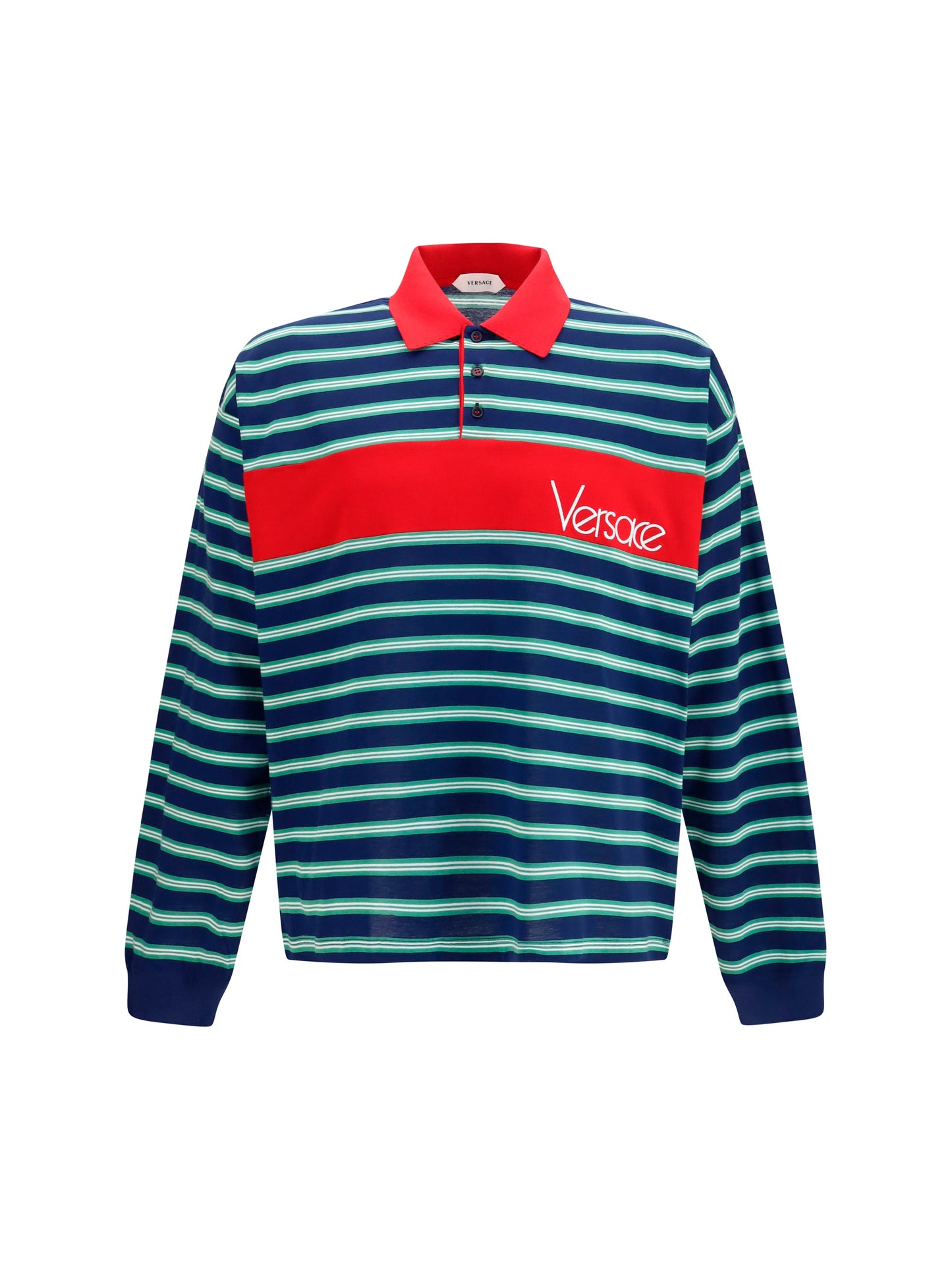 Versace Men Striped Cotton Polo
