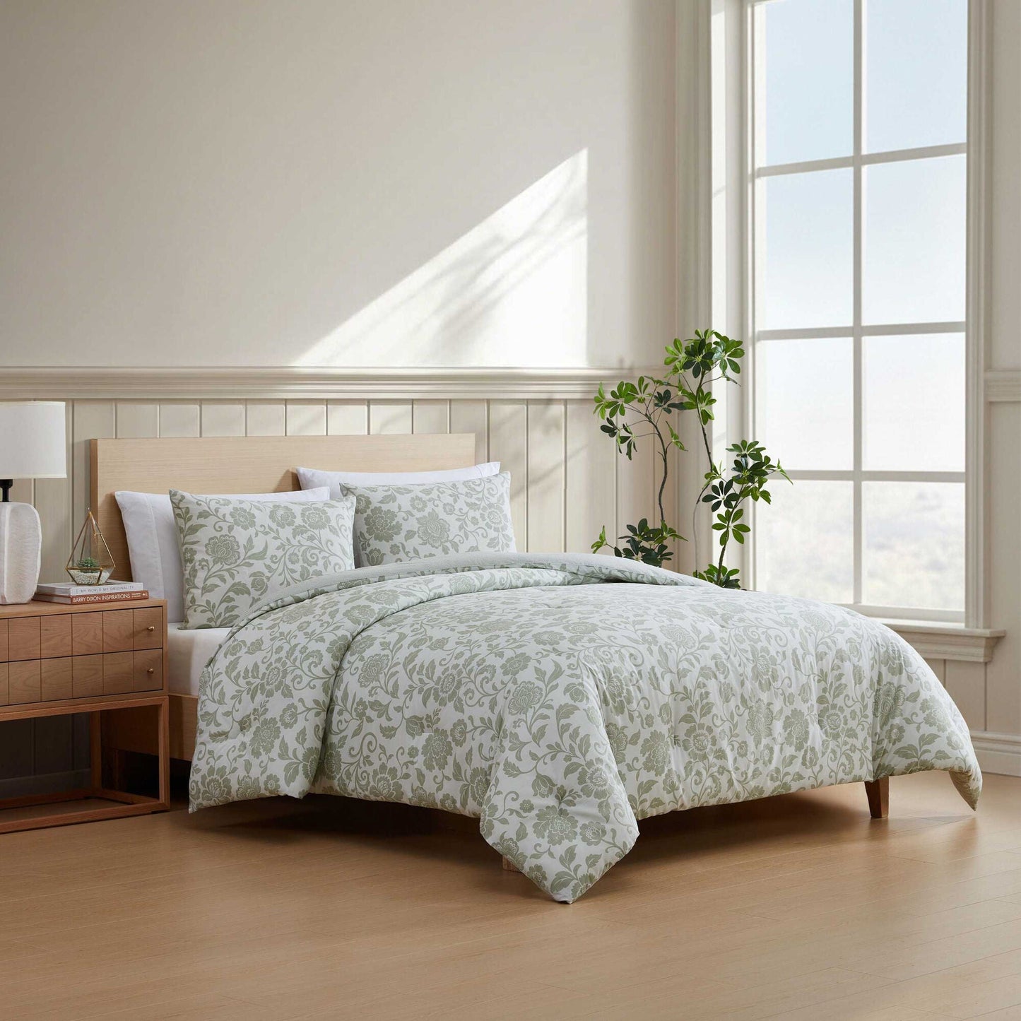 Nautica Jacob Bay Floral Green Twin Comforter Set