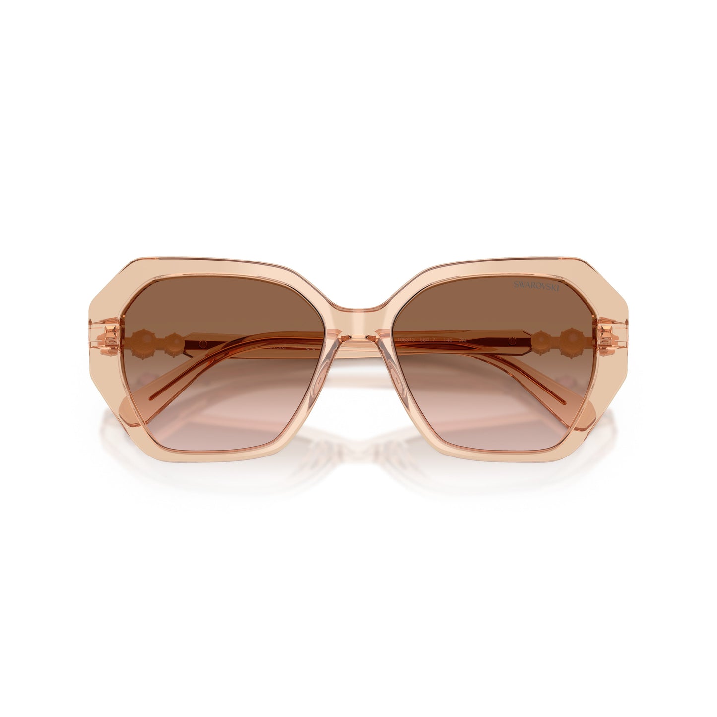 0Sk6017 Oversized Geometric Frame Sunglasses with Crystal Embellishments