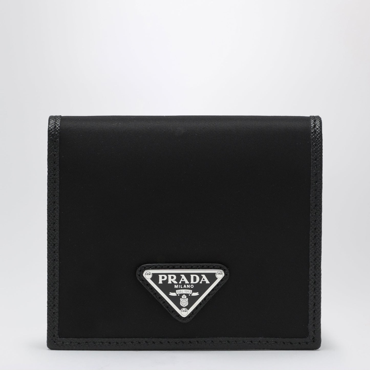 Prada Black Re-Nylon And Saffiano Wallet Men