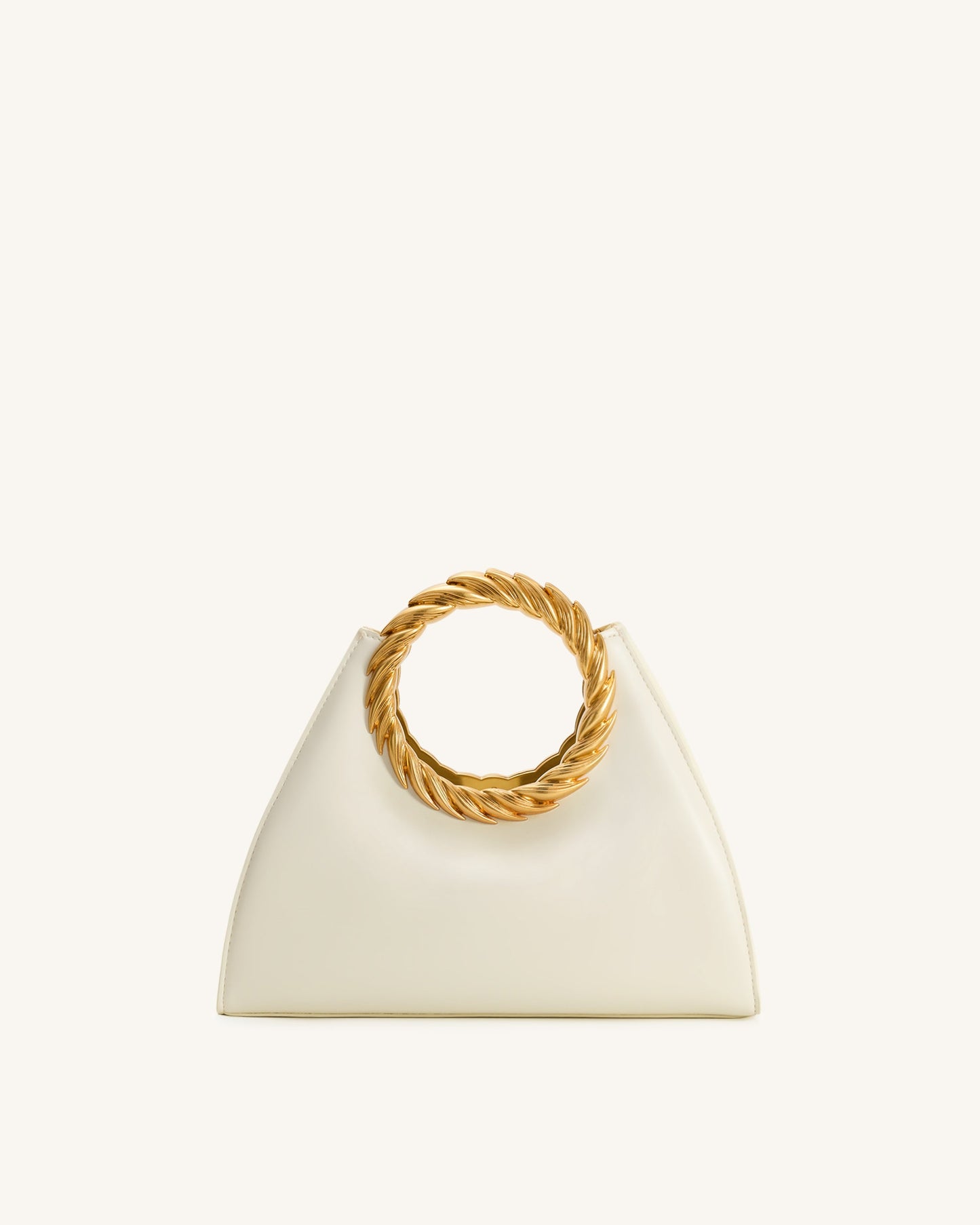 Amiya Leaf Handle Sculpture Bag - White