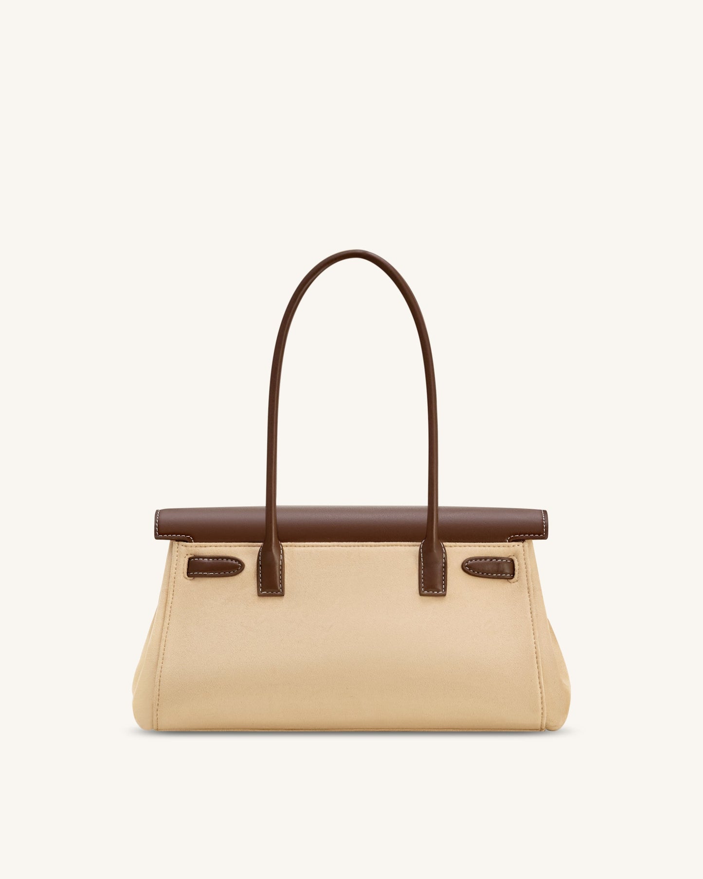 Yara Faux Suede Shoulder Bag - Dark Brown